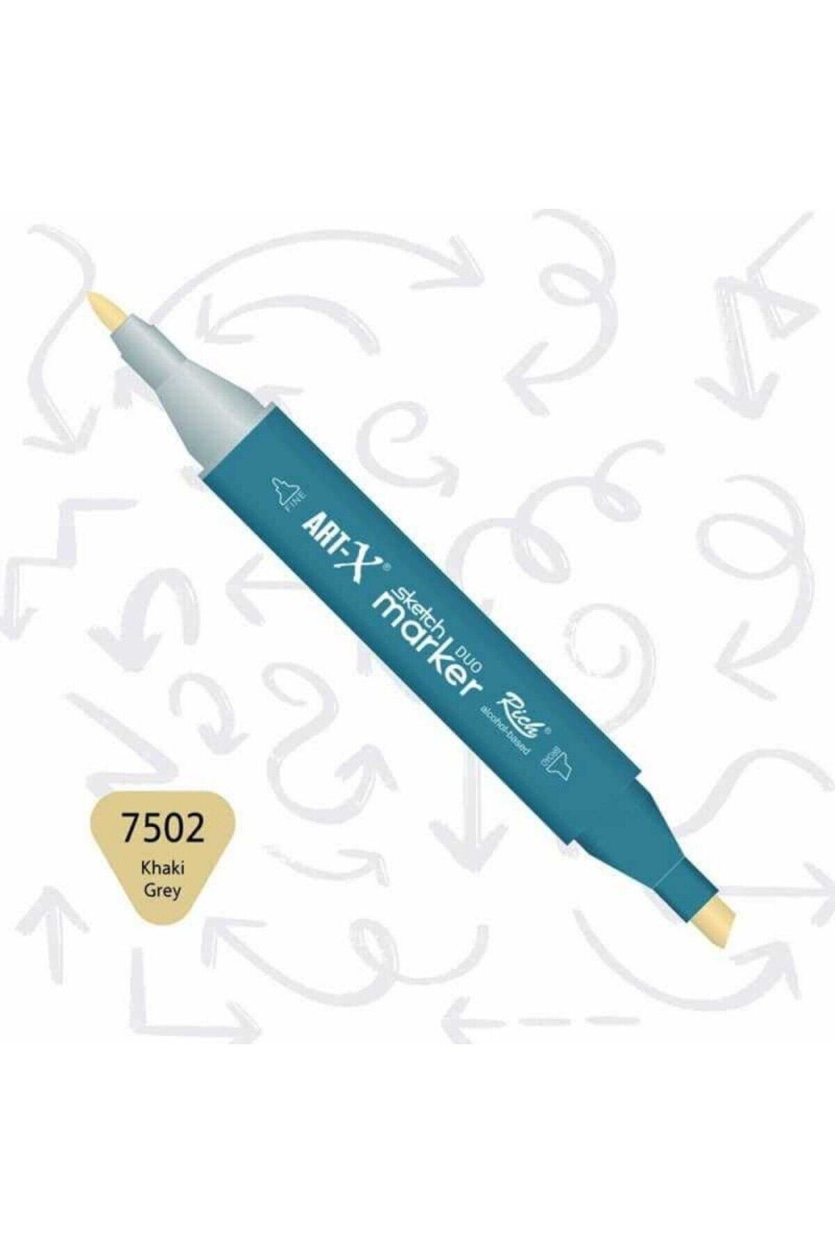 Art Tone ART-X Çift Uçlu Sketch Alkol Bazlı Marker Kalem 7502 Khaki Grey