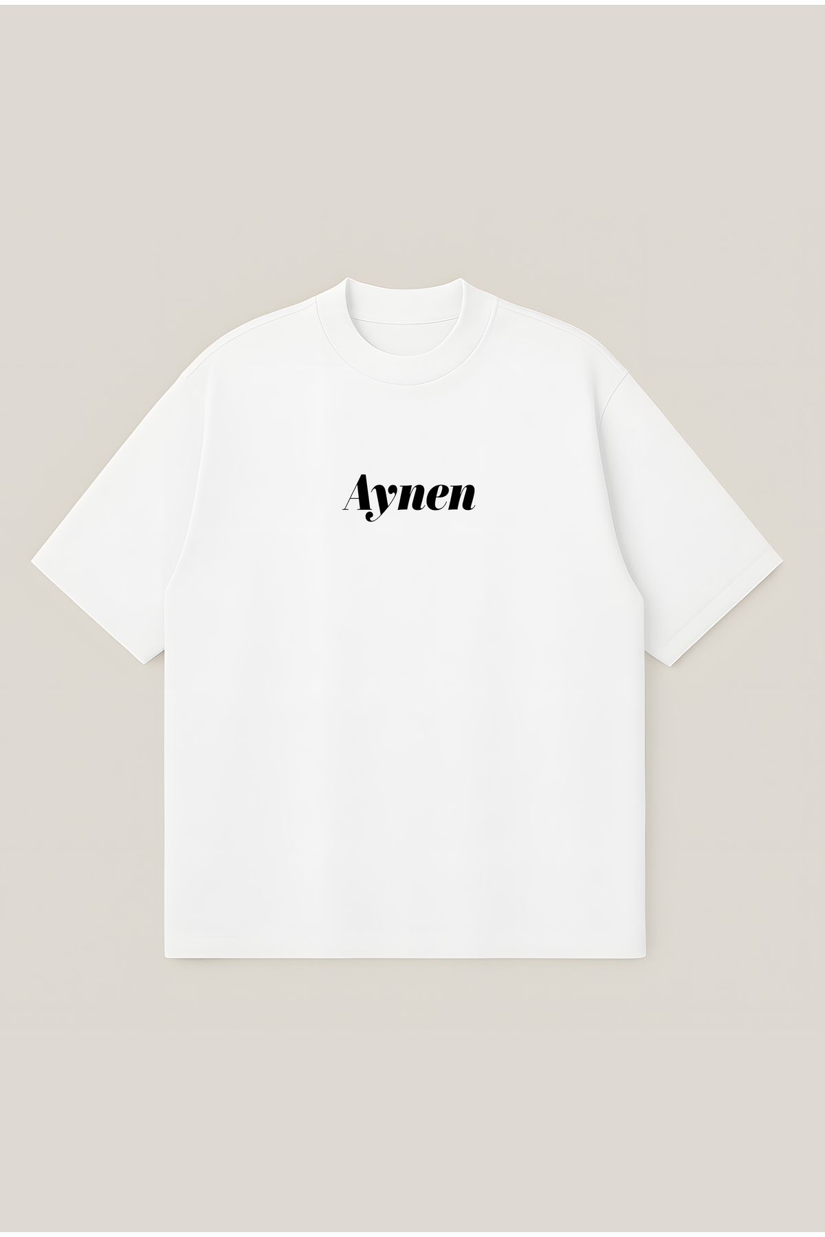 Moon Dancer Aynen Unisex %100 Organik Pamuklu Kalın Dokulu Oversize Bisiklet Yakalı T-shirt