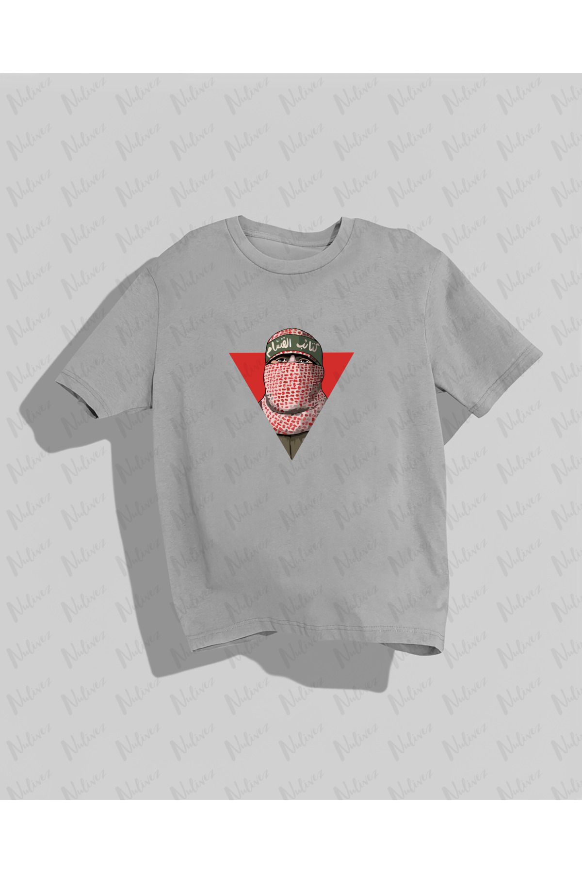 Nulivez Filistin - Abu Ubaida Tasarımı Baskılı Yüksek Kalite Kompakt Unisex Oversize T-Shirt