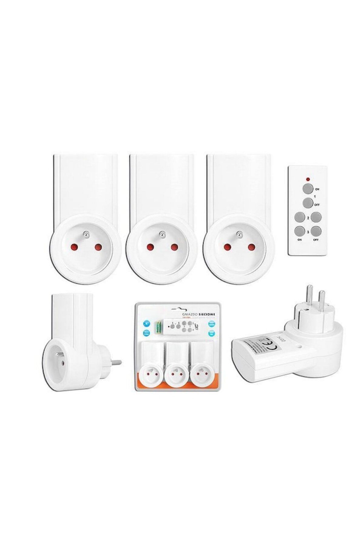 OEM-Set of 3 Sockets with Remote Control, Range 30m, 2300W, Frequency 433.92 MHz, White 3