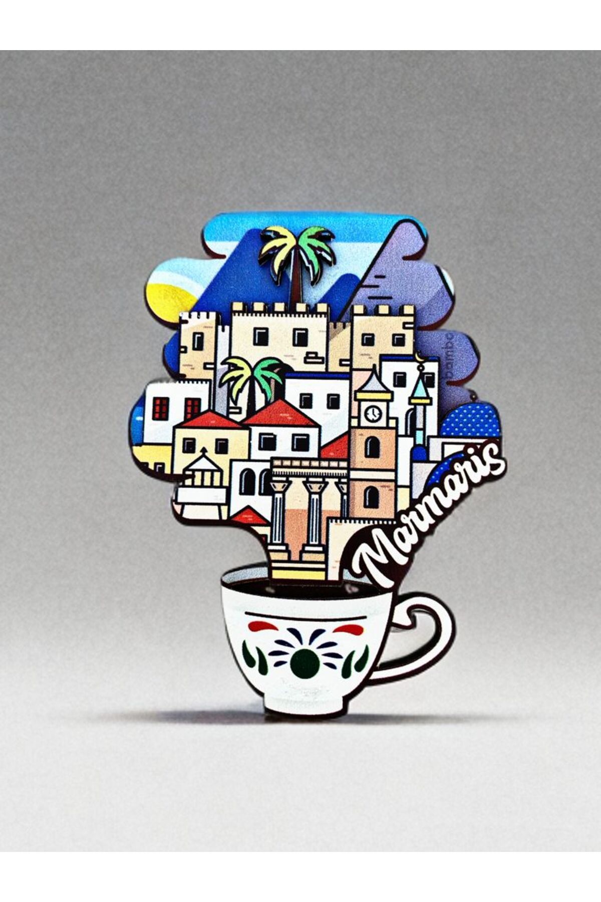 Home Ahşap 3 Boyutlu Buzdolabı Magneti, Marmaris Temalı Magnet