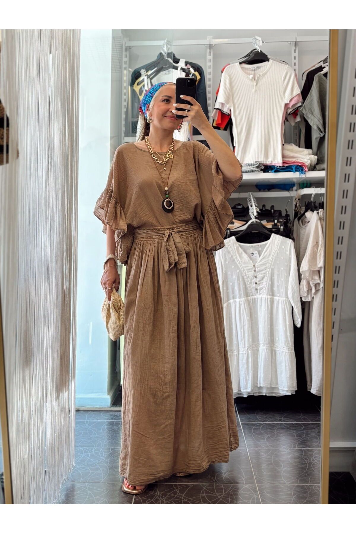 Glamorous For All İtalyan Tasarım Etek/Bluz Takım Kahve