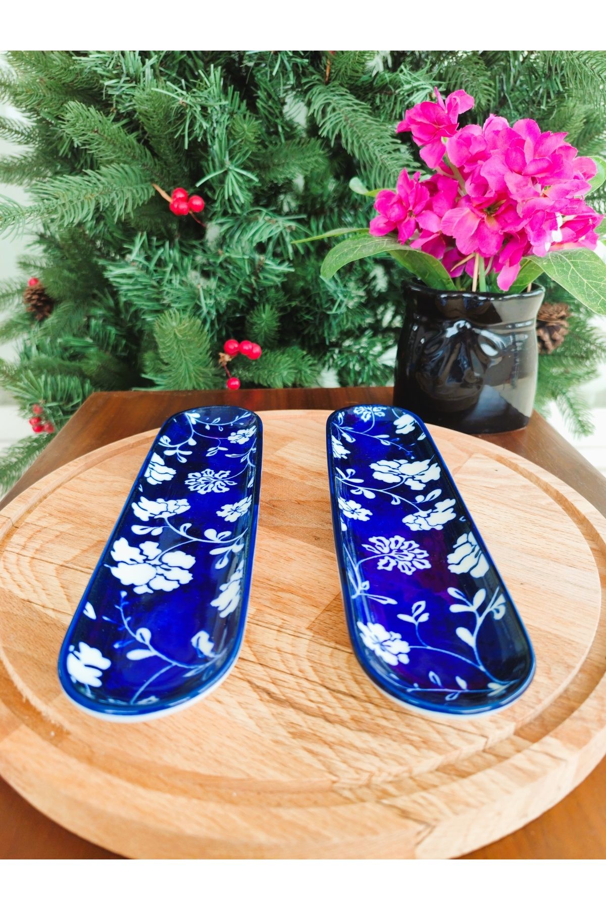 Madame Coco Reve Bleu Petite Fleur New Bone China 23 cm tabak ( 1 ADET )