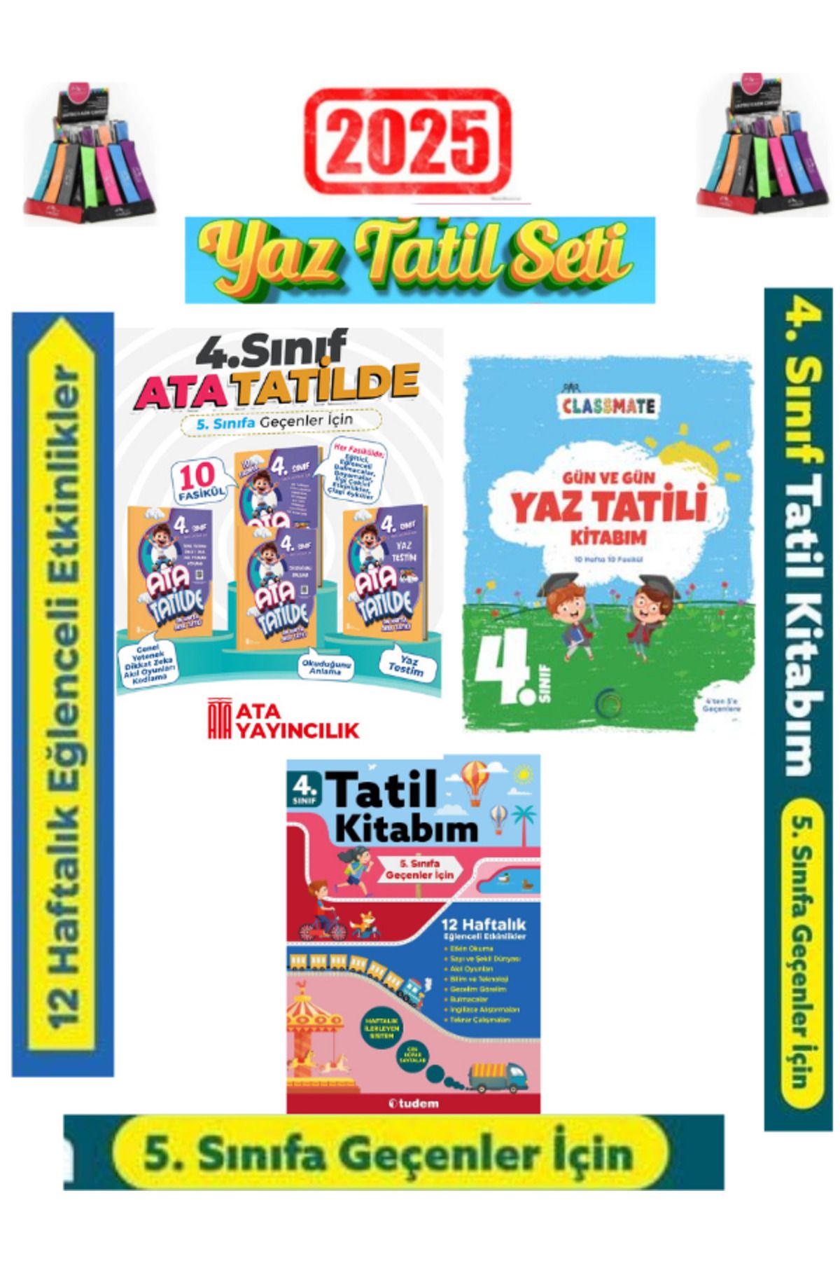 Bilfen Yayıncılık Ata 4.Sınıf Yaz Tatil+Okyanus 4.Sınıf Gün Gün Yaz Tatil+Tudem 4.Sınıf 12 Yaz Tatil+Kalemlik