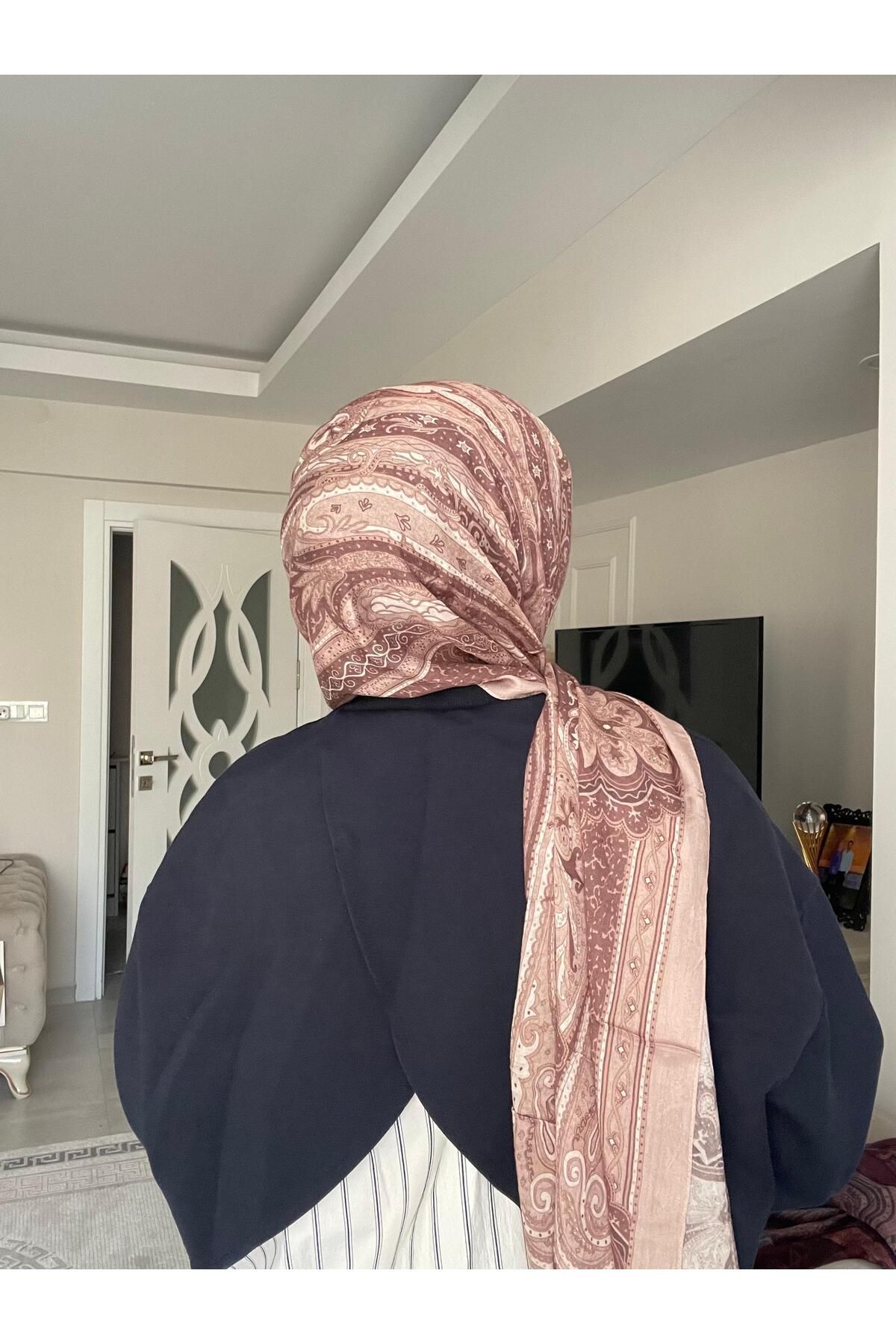 LuvenSara DESENLİ PAMUK İPEK ŞAL PD1 -