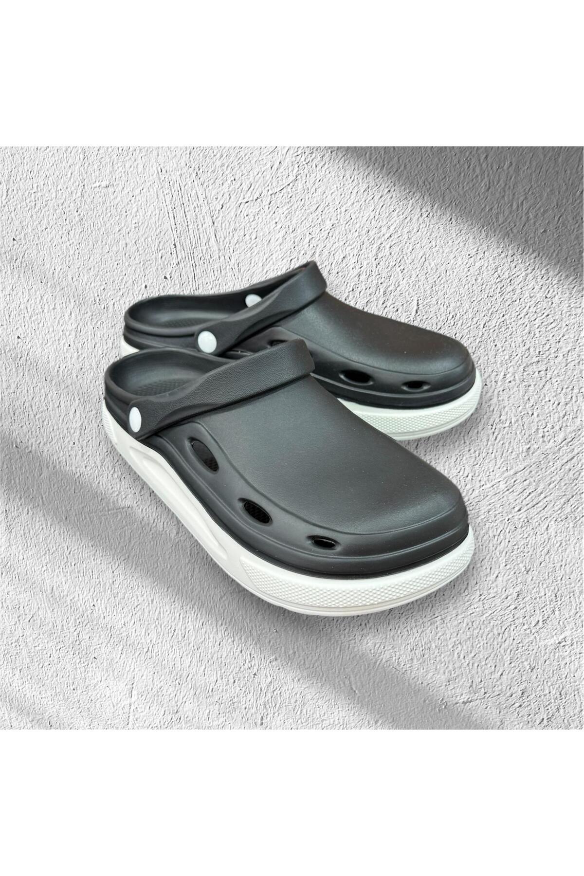 monapicco-Men's Black Large Size Battal Soft Soft Orthopedic Sole Closed Front Slippers Sandals 3