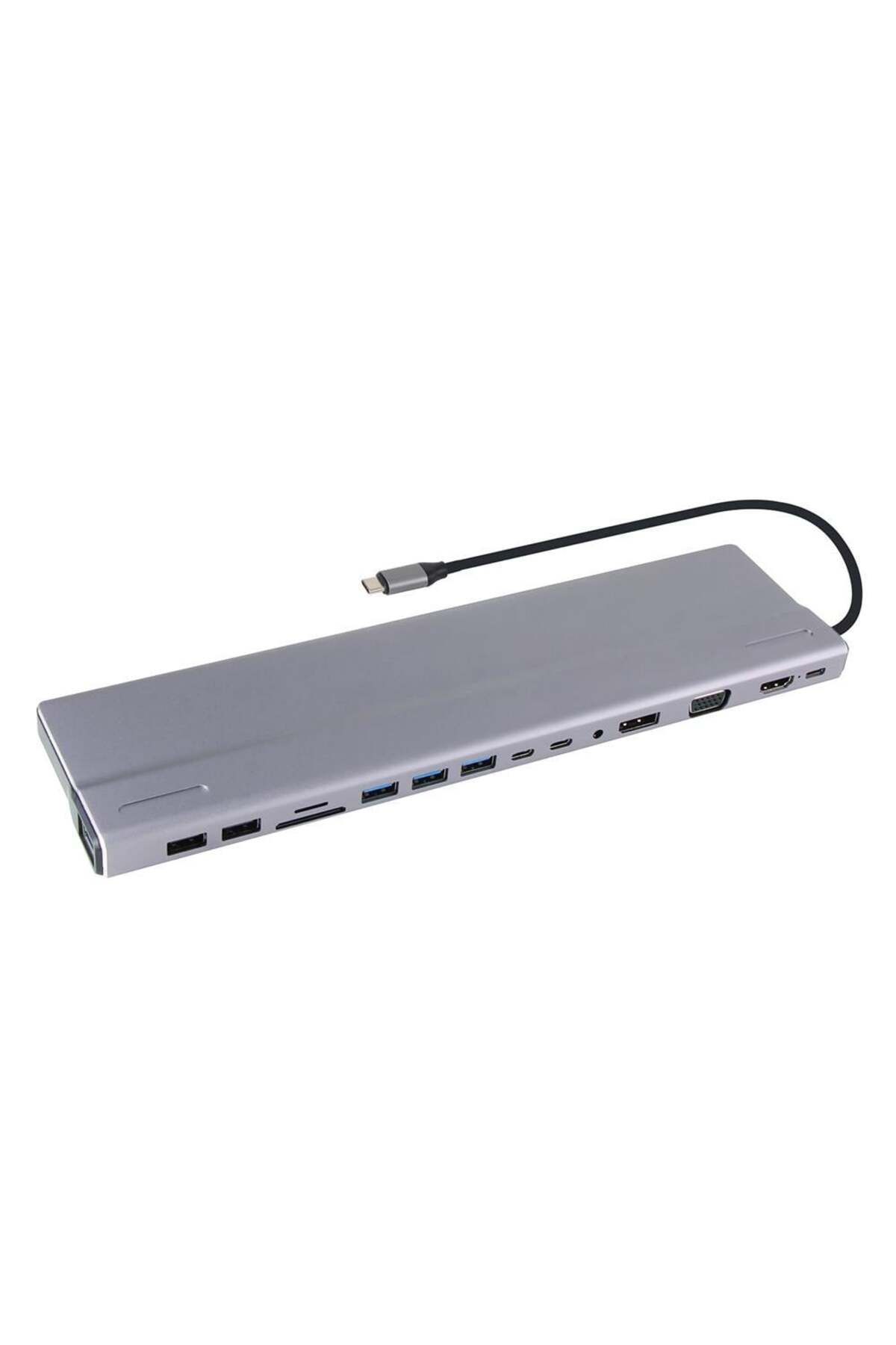 VCOM CU4703 Type-C To USB3.0-3+USB2.0-2+VGA+RJ45+SD+TF+Audio+HDMI+DP+USB-C DATA-2+USB-C Çoklayıcı
