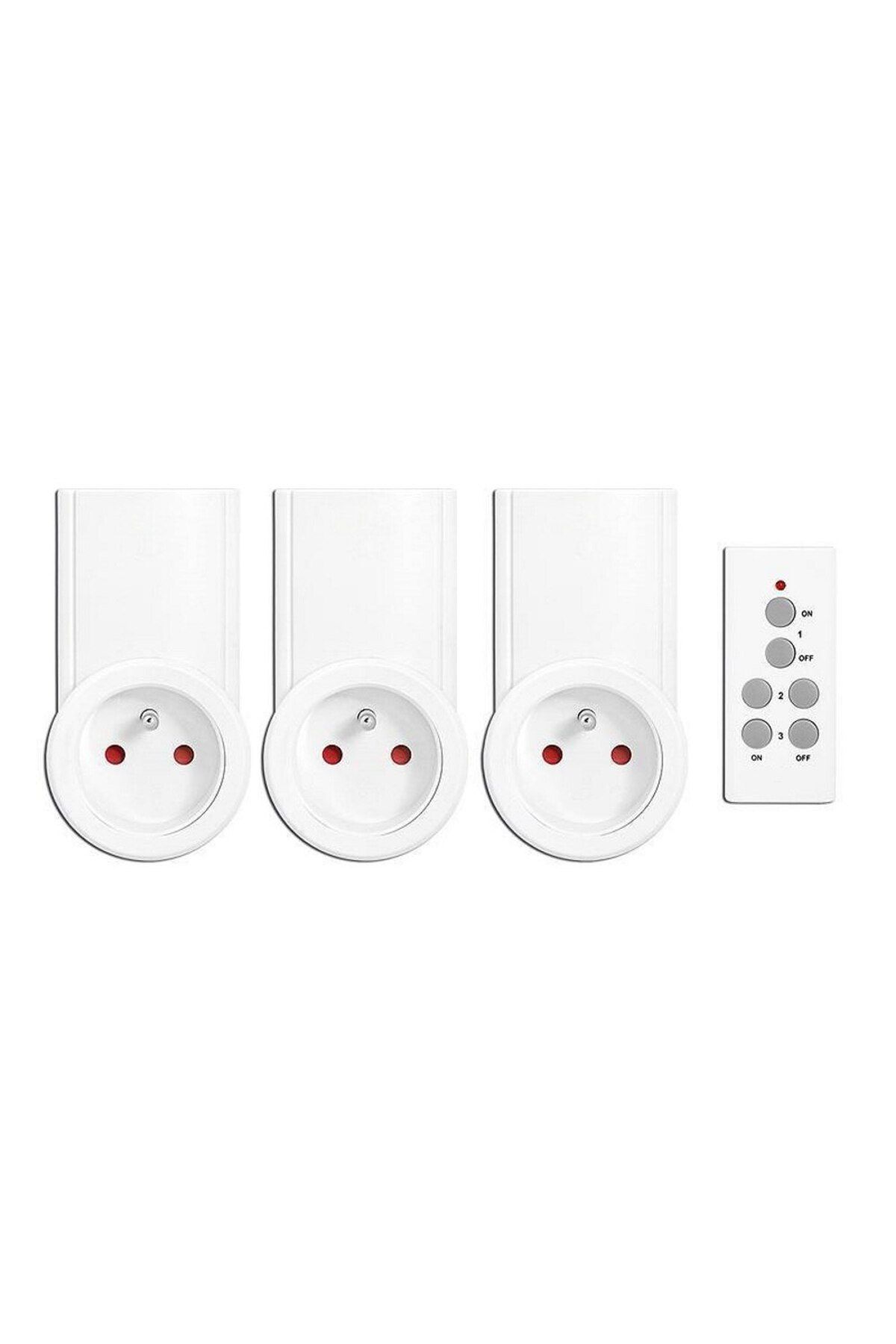 OEM-Set of 3 Sockets with Remote Control, Range 30m, 2300W, Frequency 433.92 MHz, White 4