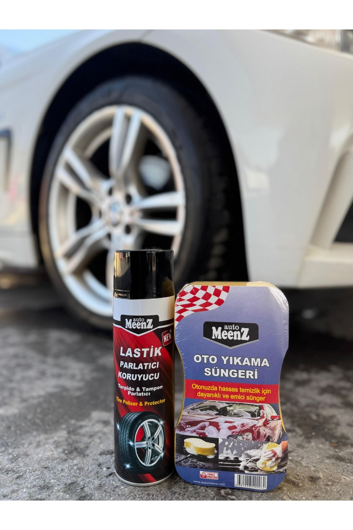 AUTO MEENZ Lastik Parlatıcı – Oto Yıkama Süngeri Hediyeli 500ml