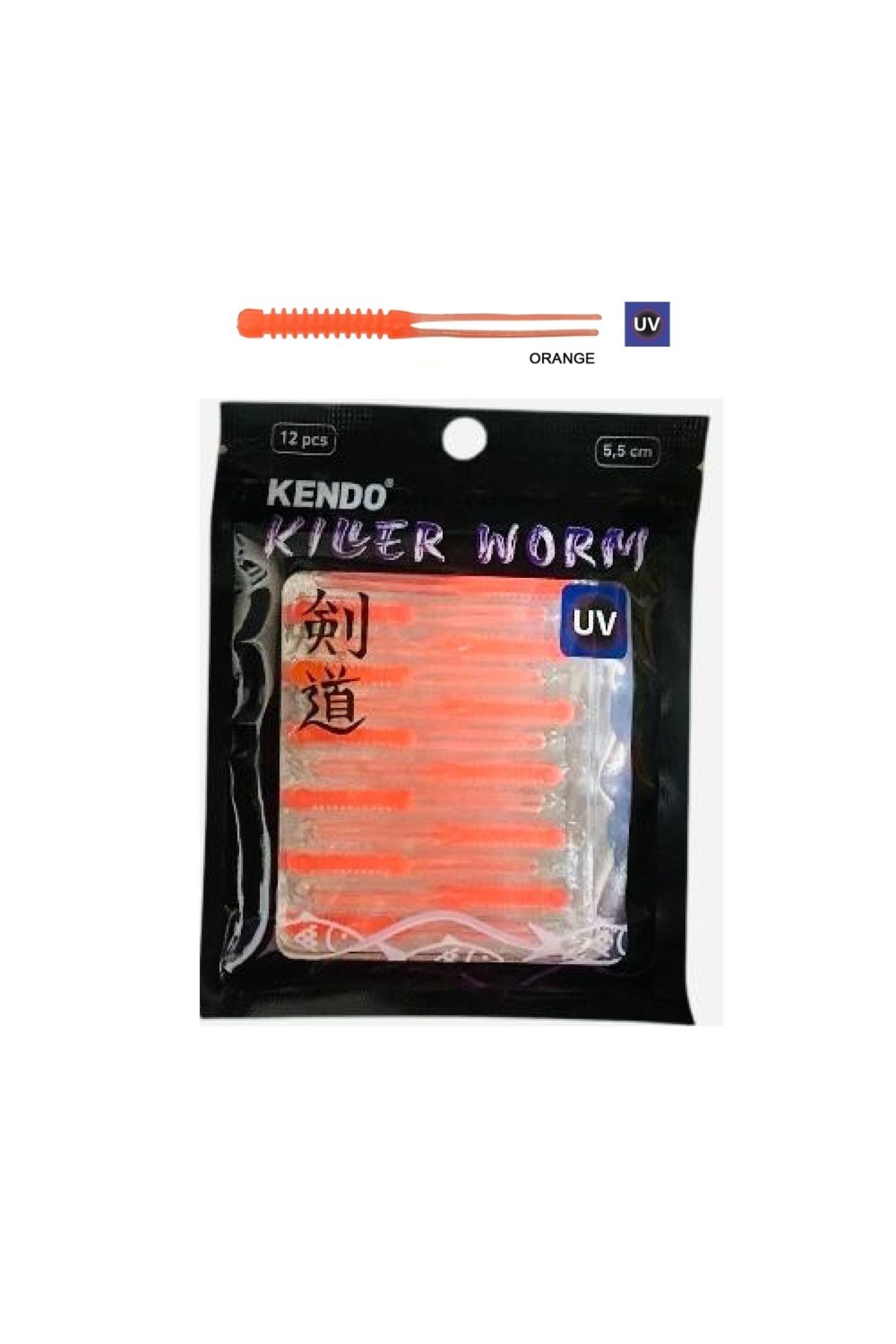 Kendo Killer Worm 5,5cm 12Adet Lrf Silikonu Çatal Kuyruk Orange