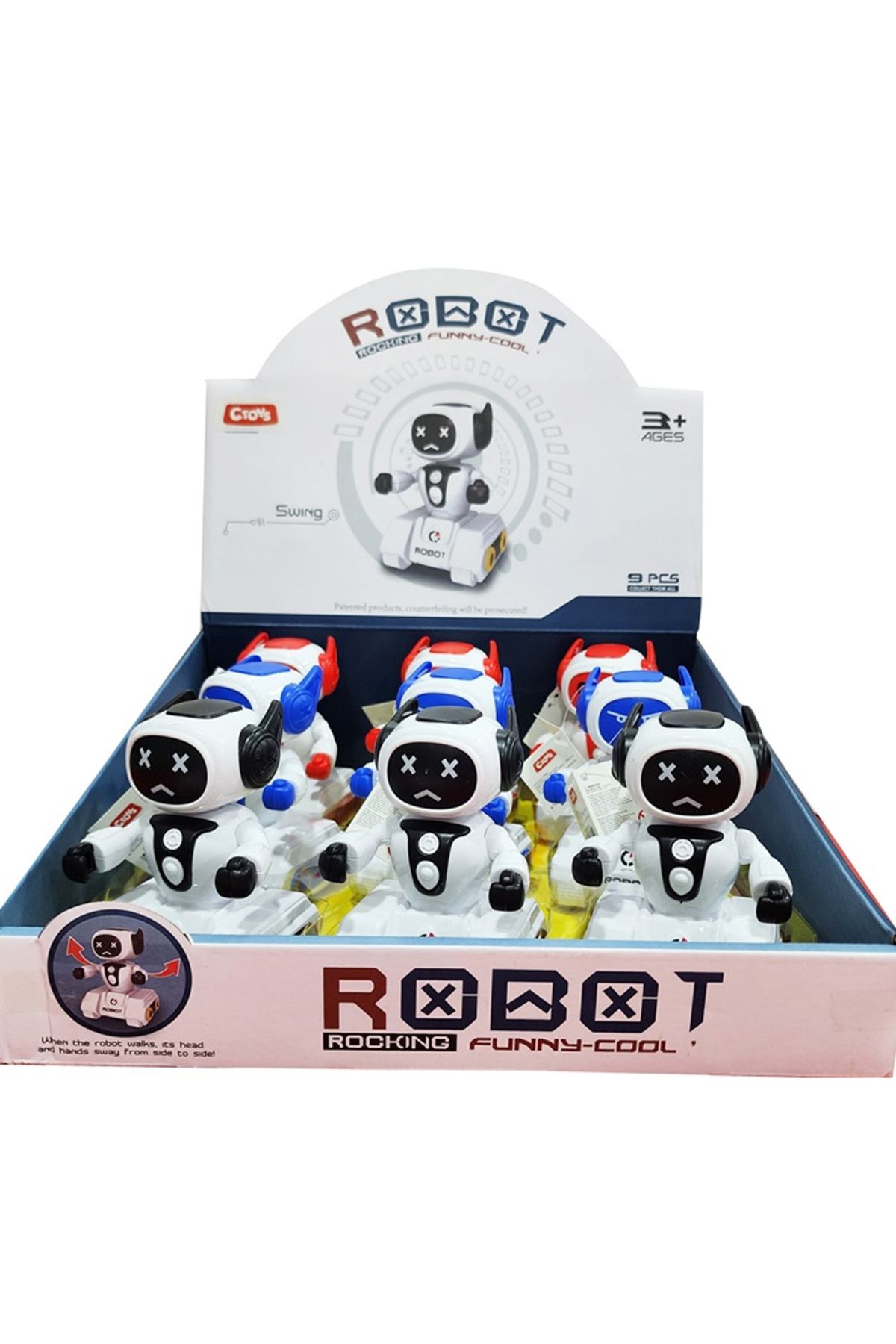 ctoy Oyuncak Sürtmeli Mini Stantlı Robot 3 Ass CTOY-8809-6