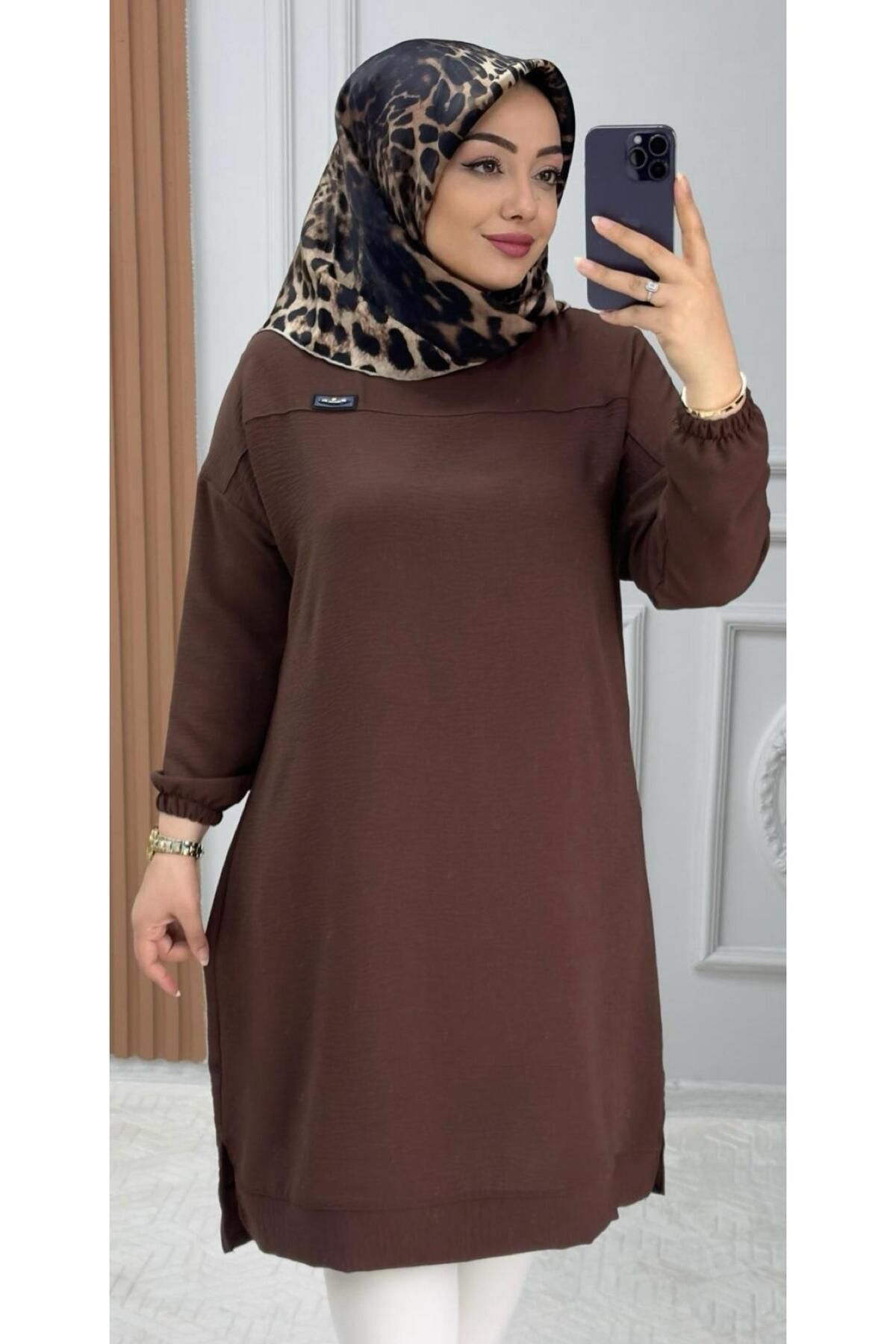 Ebrarengiz Moda Ayrobi̇n Battal Kadin Tuni̇k
