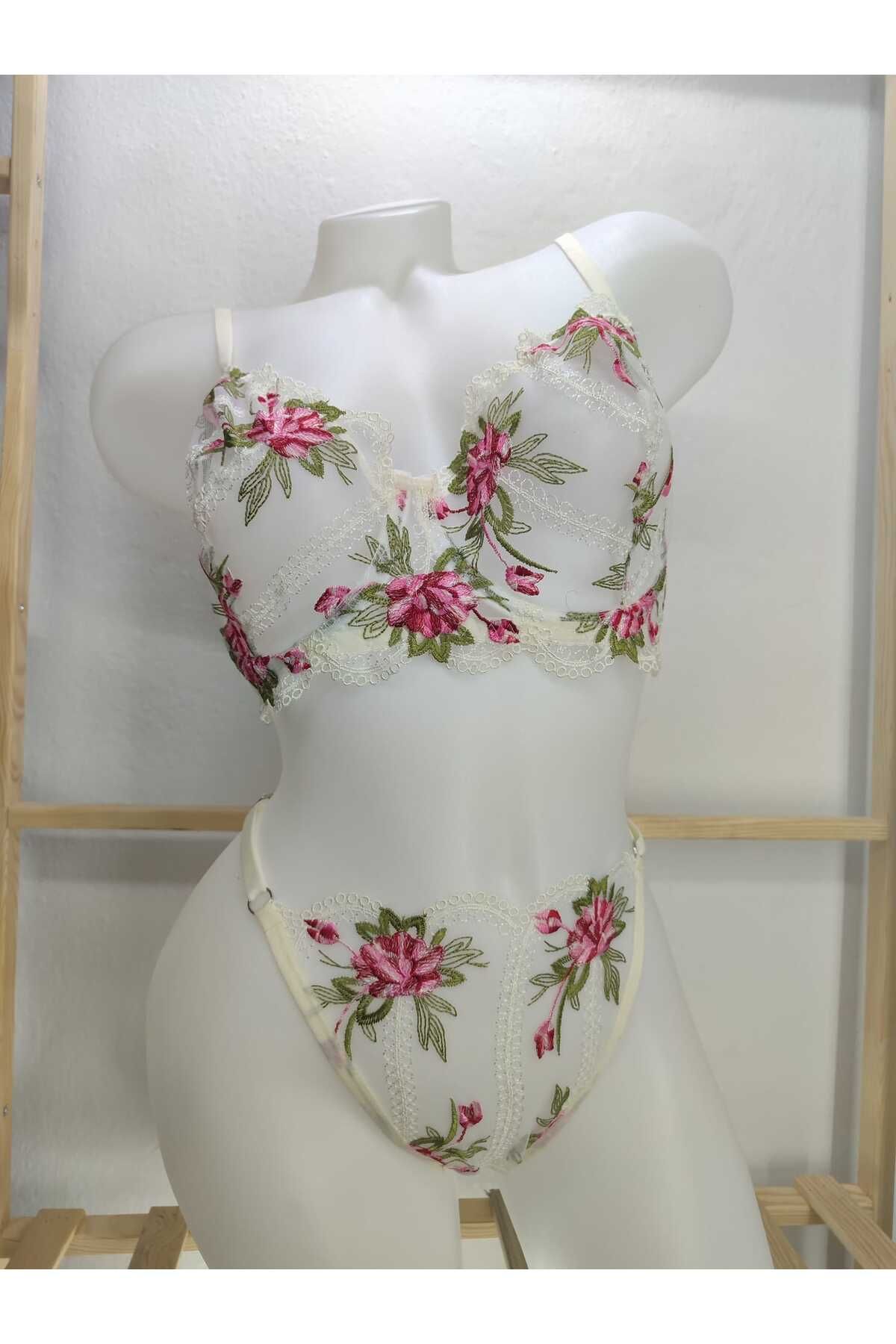 anjelithomewear 7715 - Büyük Beden Brode Takım