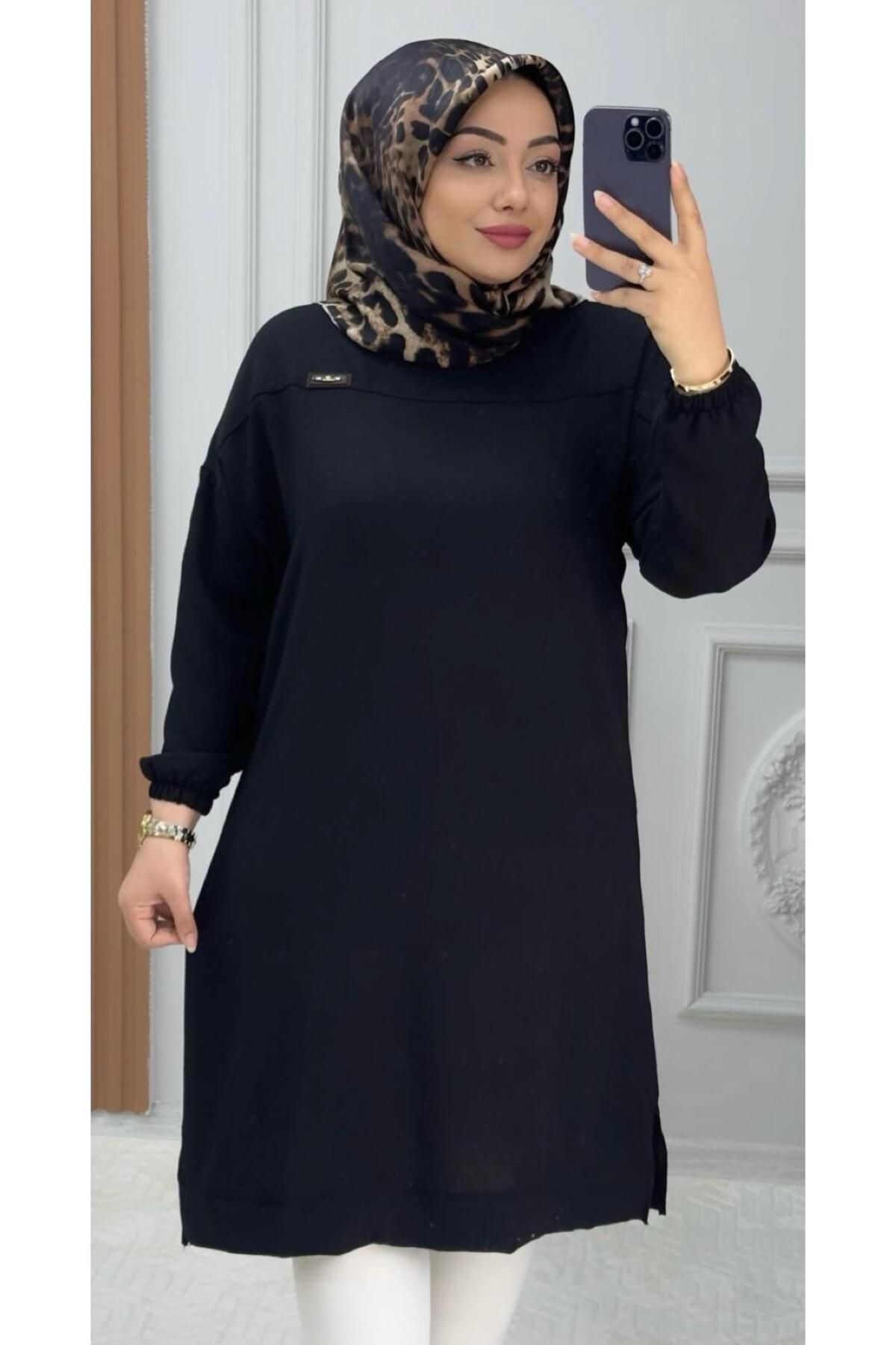Ebrarengiz Moda Ayrobi̇n Battal Kadin Tuni̇k