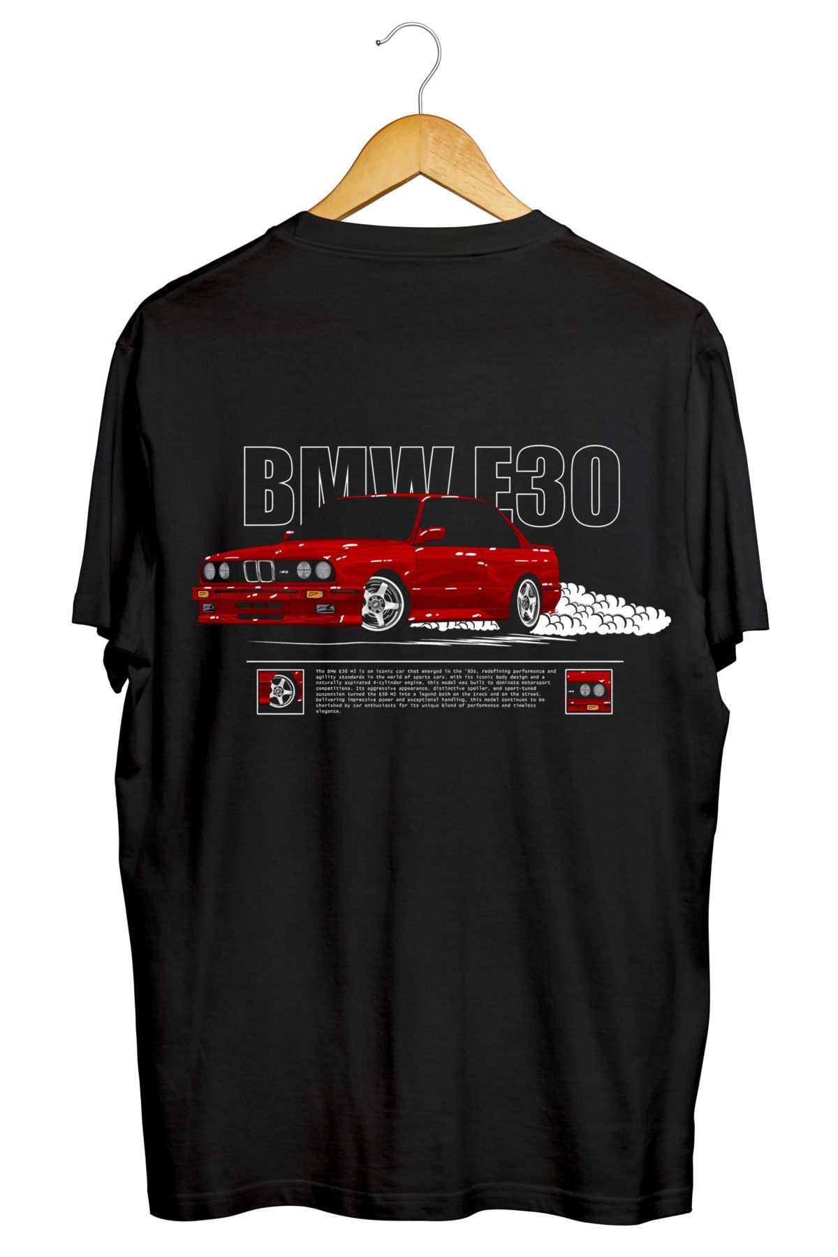 mibas BMW E30 Ön ve Arka Baskılı Kaliteli Tişört
