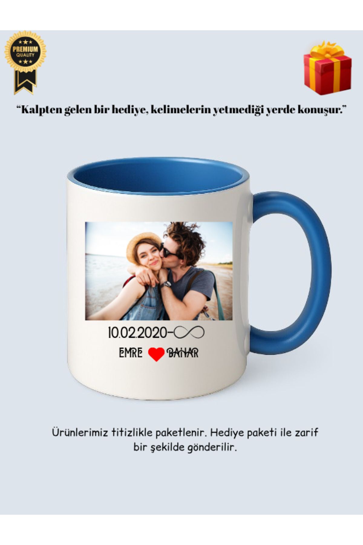 Desinovas Fotoğraflı İsimli Tarihli Kupa Bardak - Hediye Paketli