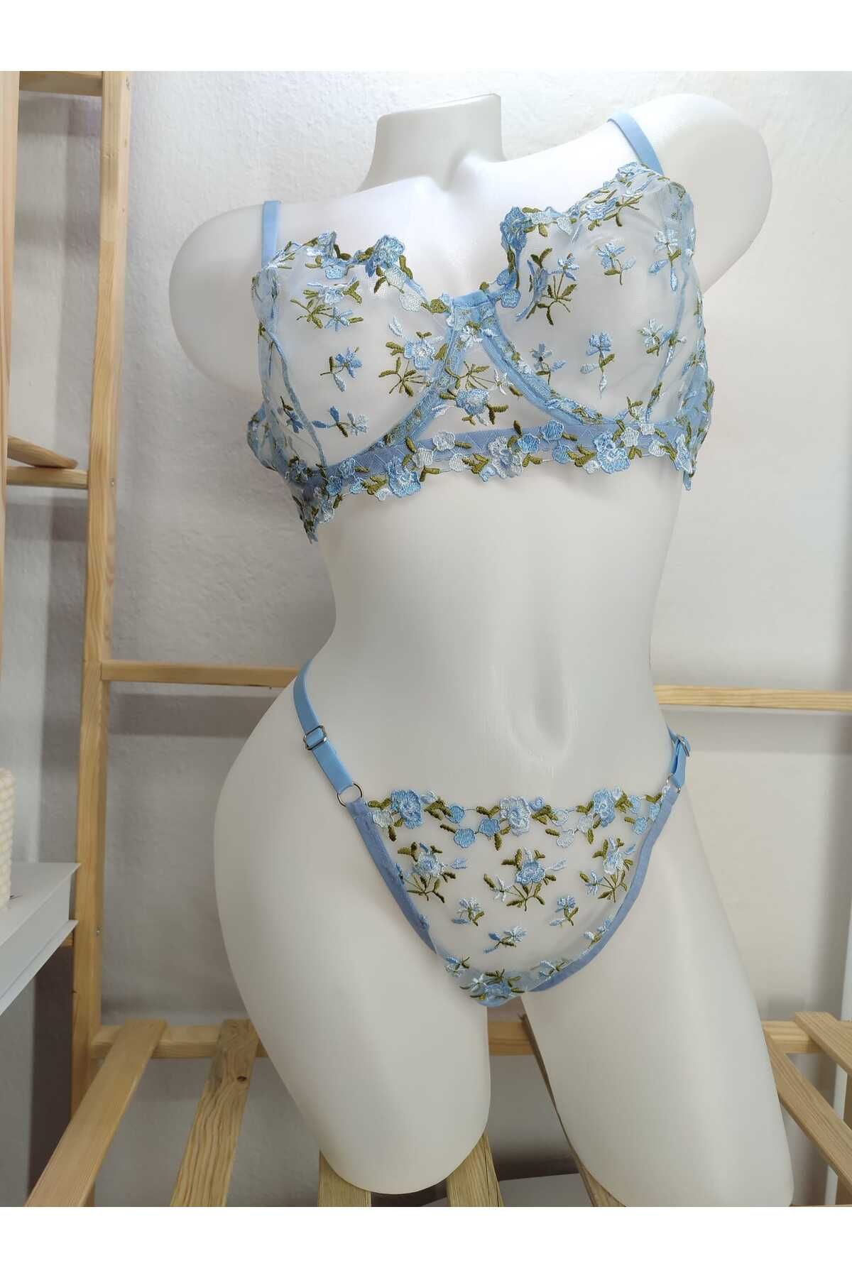 anjelithomewear 9915 - Büyük Beden Brode Takım