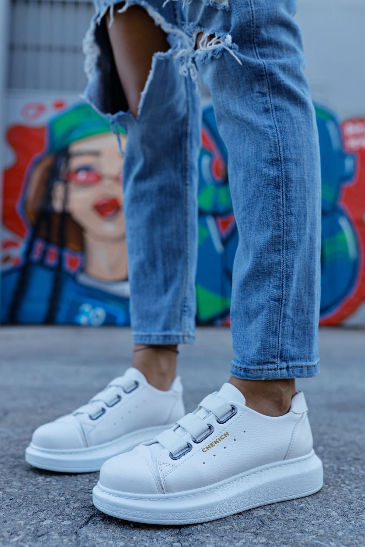 devrialemshoes CH253 CBT Mirror Non Kadın Ayakkabı BEYAZ