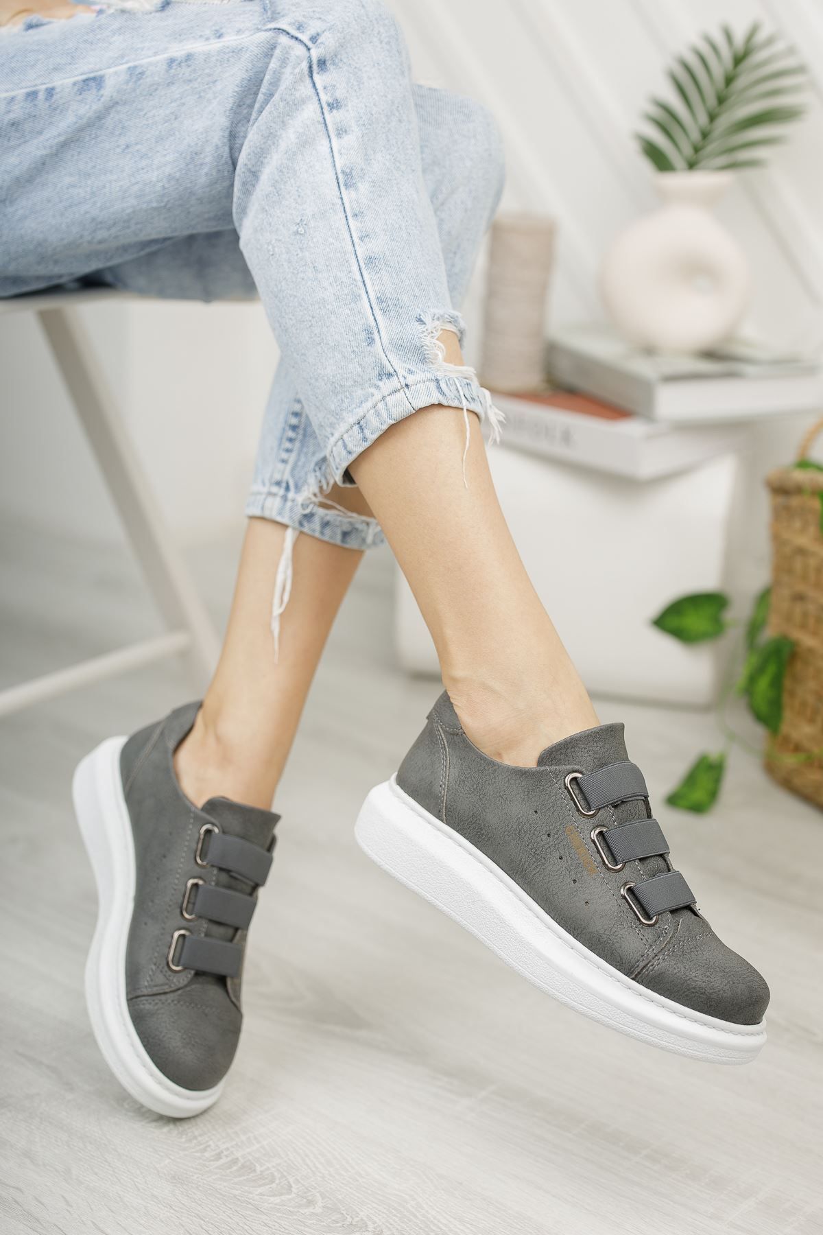 devrialemshoes CH253 CBT Mirror Non Kadın Ayakkabı ANTRASIT