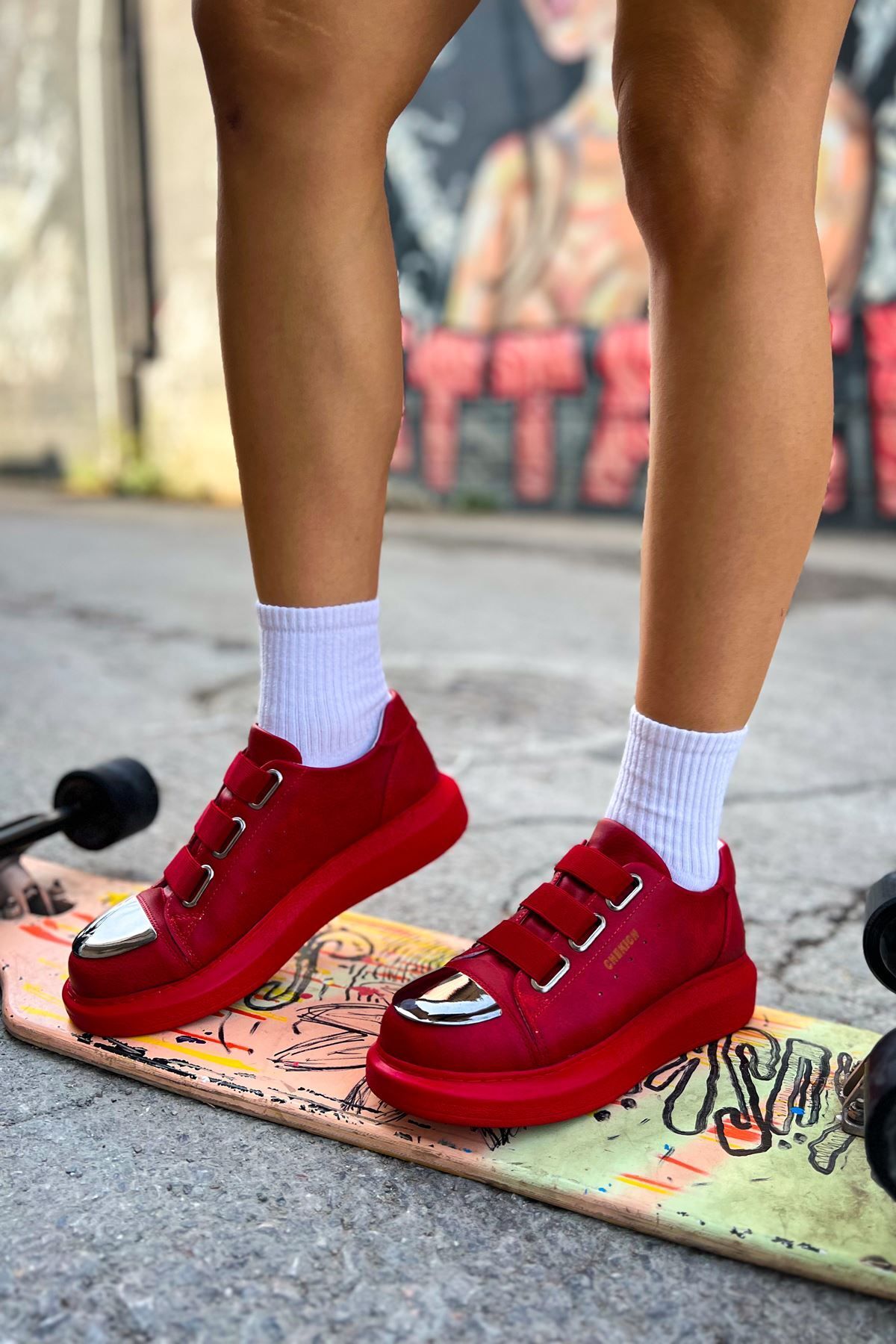 devrialemshoes CH251 CRT Mirror Kadın Ayakkabı KIRMIZI