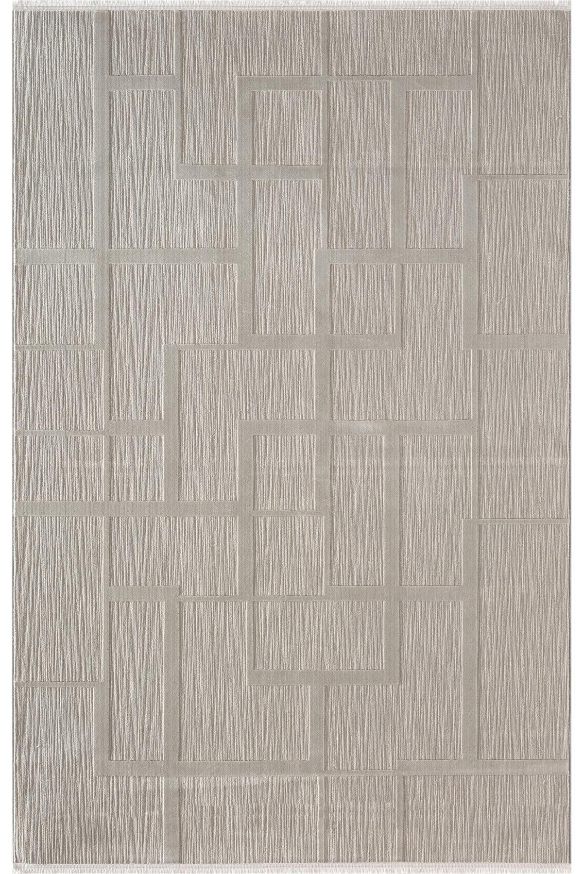 Karmen Halı Sümer Sm015g Gri Rengi Halı Çizgi Desenli Dekoratif Modern Antialerjik Salon Mutfak Halısı