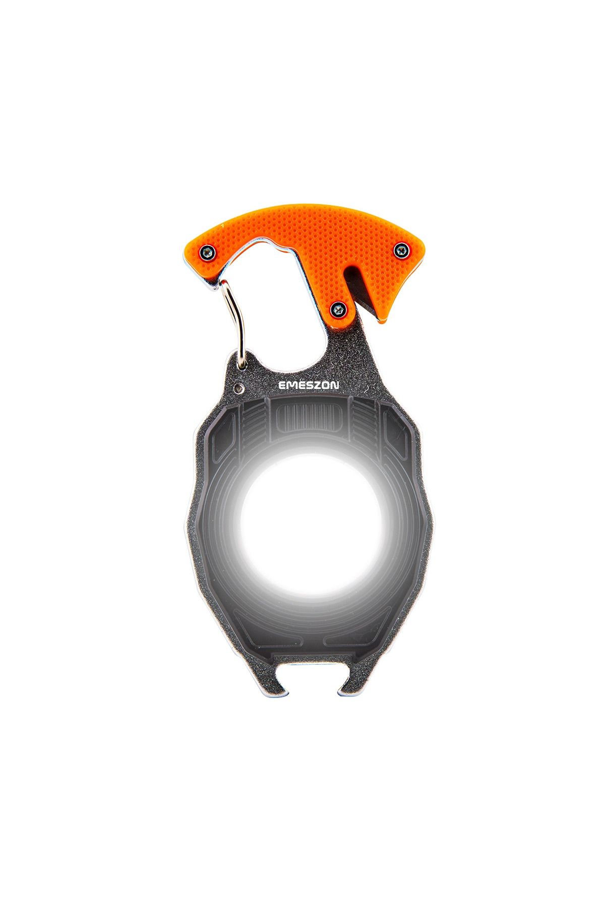 EMESZON-Lanternă COB LED 40W, tip gadget EMESZON® CRW5147, 6 moduri de iluminare, kit de supraviețuire tip breloc, portocaliu 2