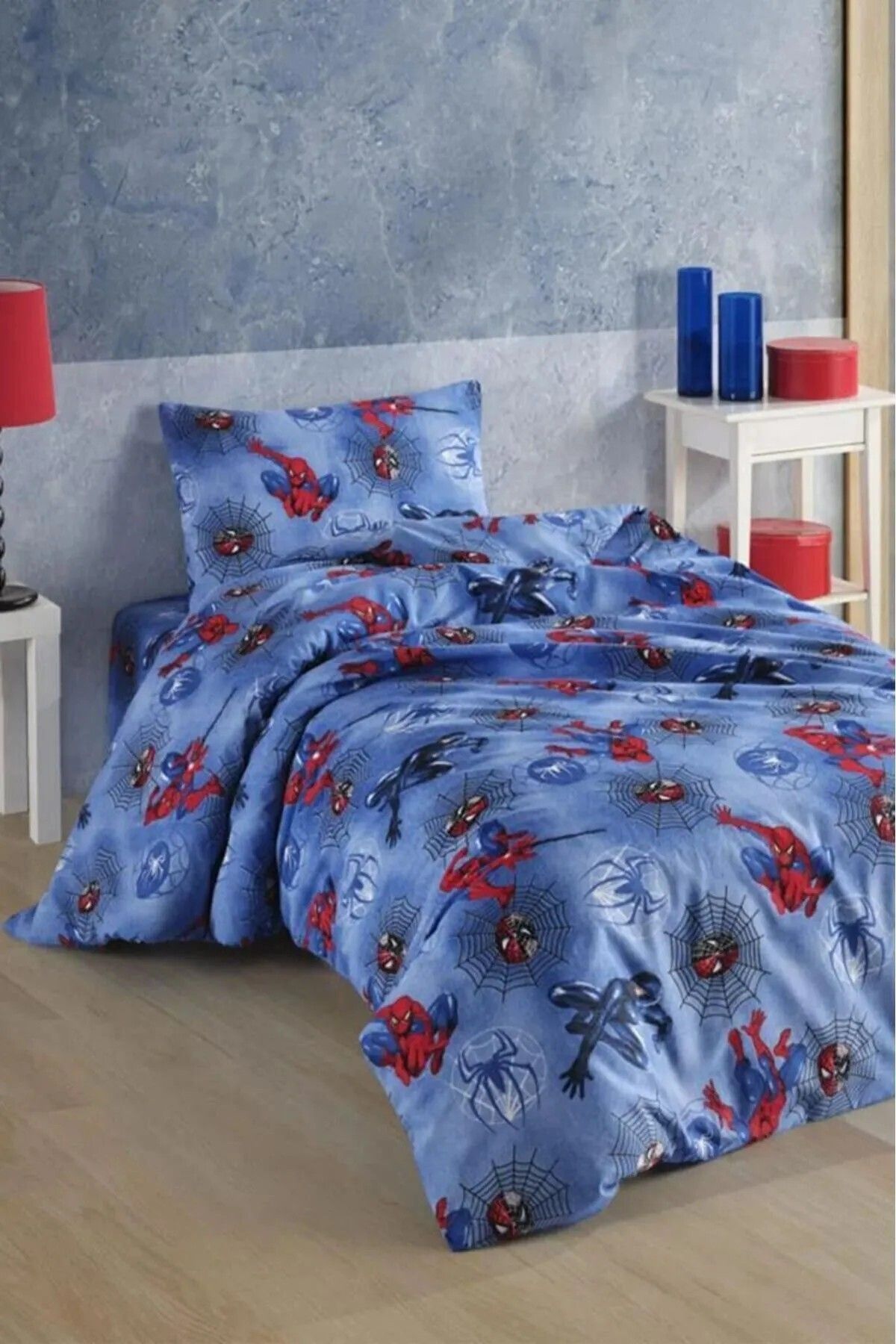 Erays Home Örümcek Adam Spiderman Tek Kişilik Nevresim Takımı Çocuk Odası Genç Odası