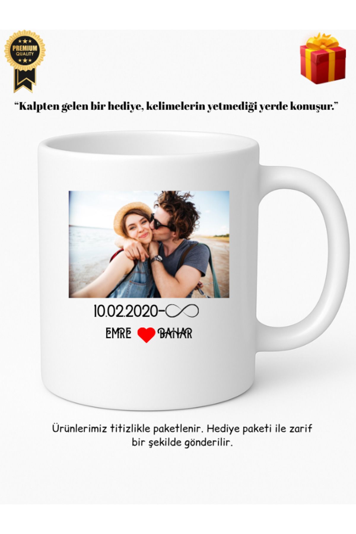 Desinovas Fotoğraflı İsimli Tarihli Kupa Bardak (Kişiye Özel Tasarlanabilir)