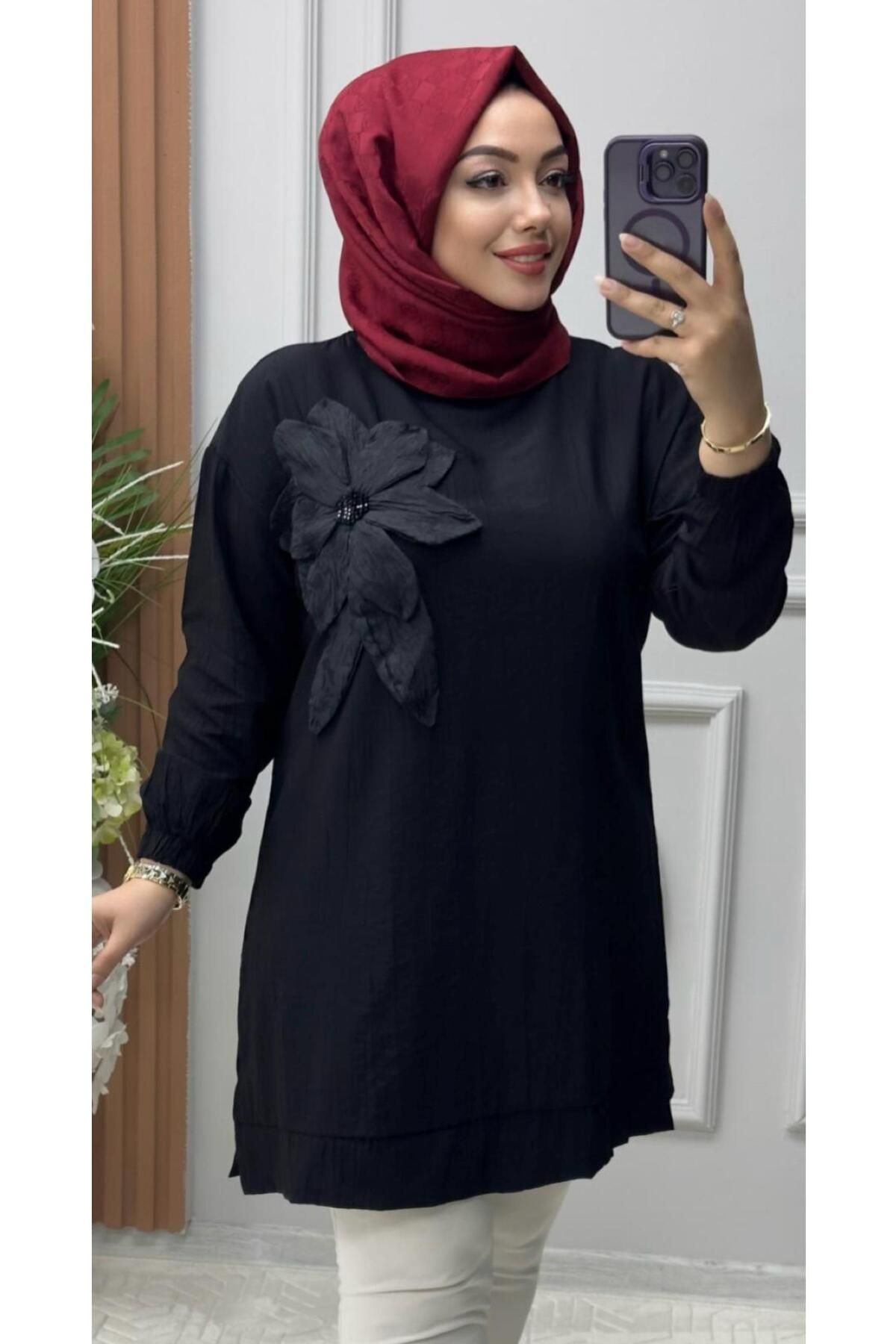 Ebrarengiz Moda SARDUNYA ÇİLEK KETEN KADIN GÖMLEK