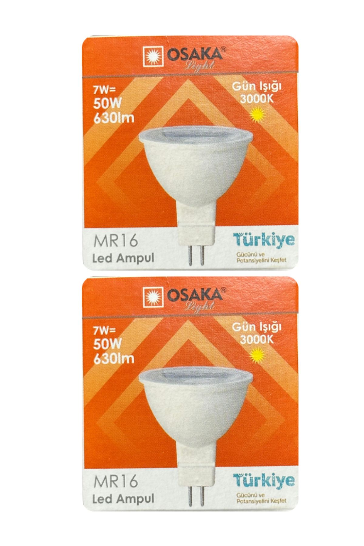 Osaka (2 Adet) Osaka 7W (50W) Sarı Işık (3000K) G4 Duylu (İğne Bacak) Led Çanak Ampul