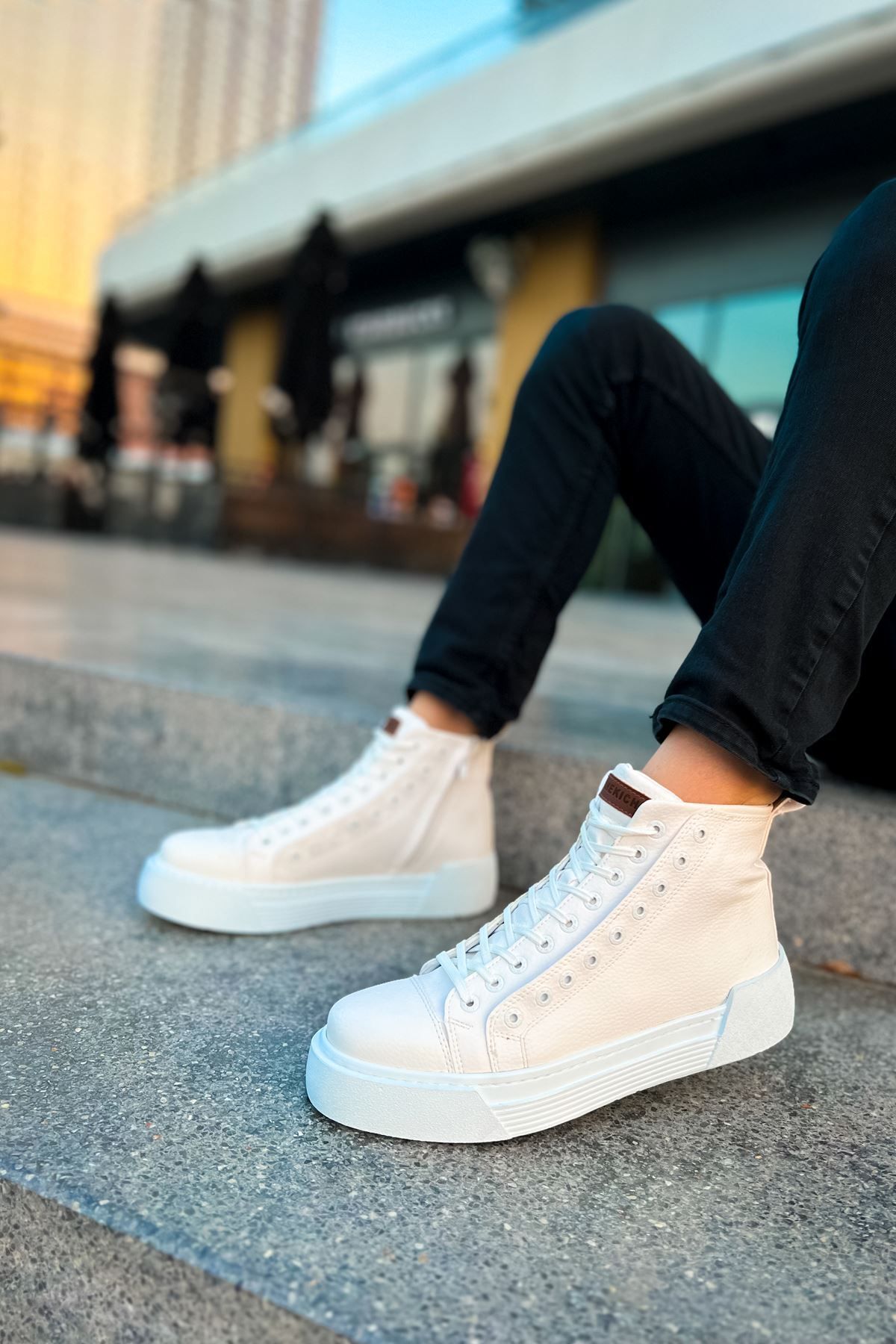 devrialemshoes CH167 GBT Blazer Erkek Bot BEYAZ / BEYAZ