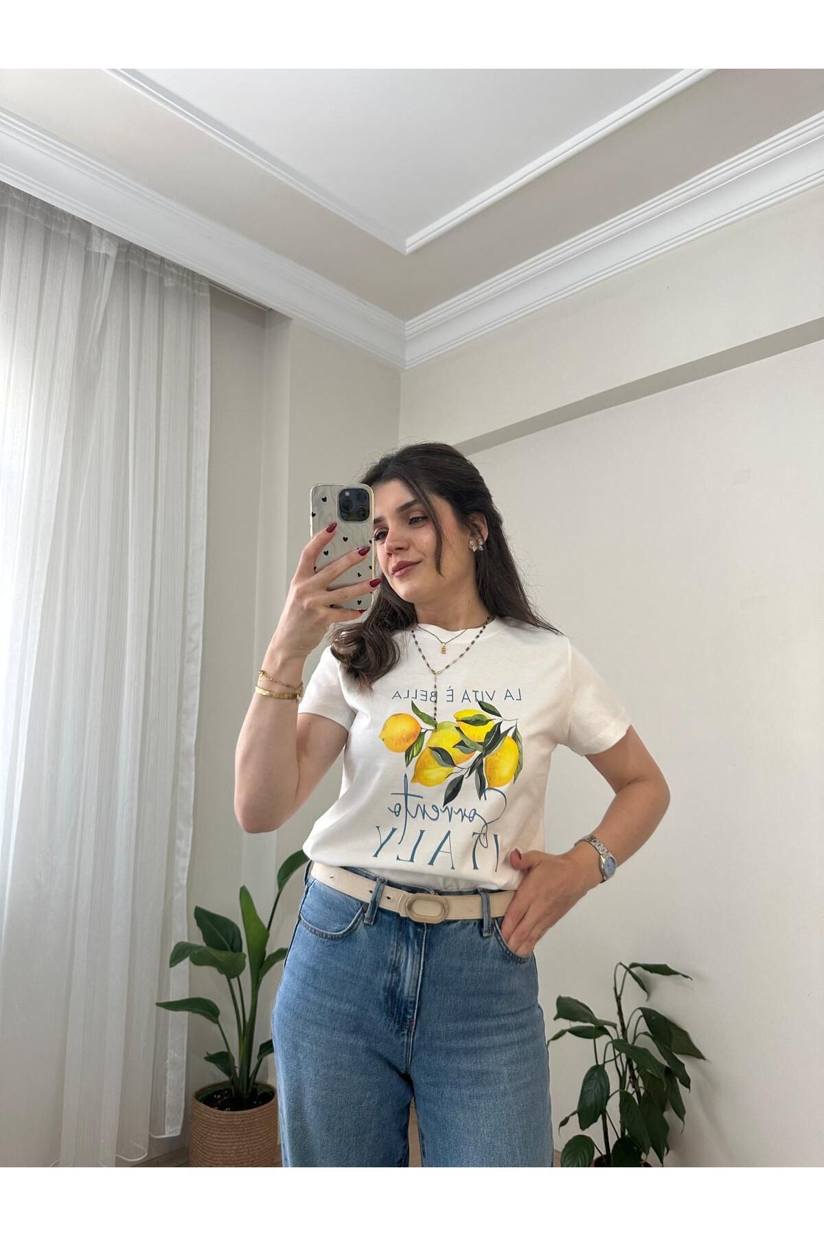 MODA Baskılı La Vıta E Bella Tişört