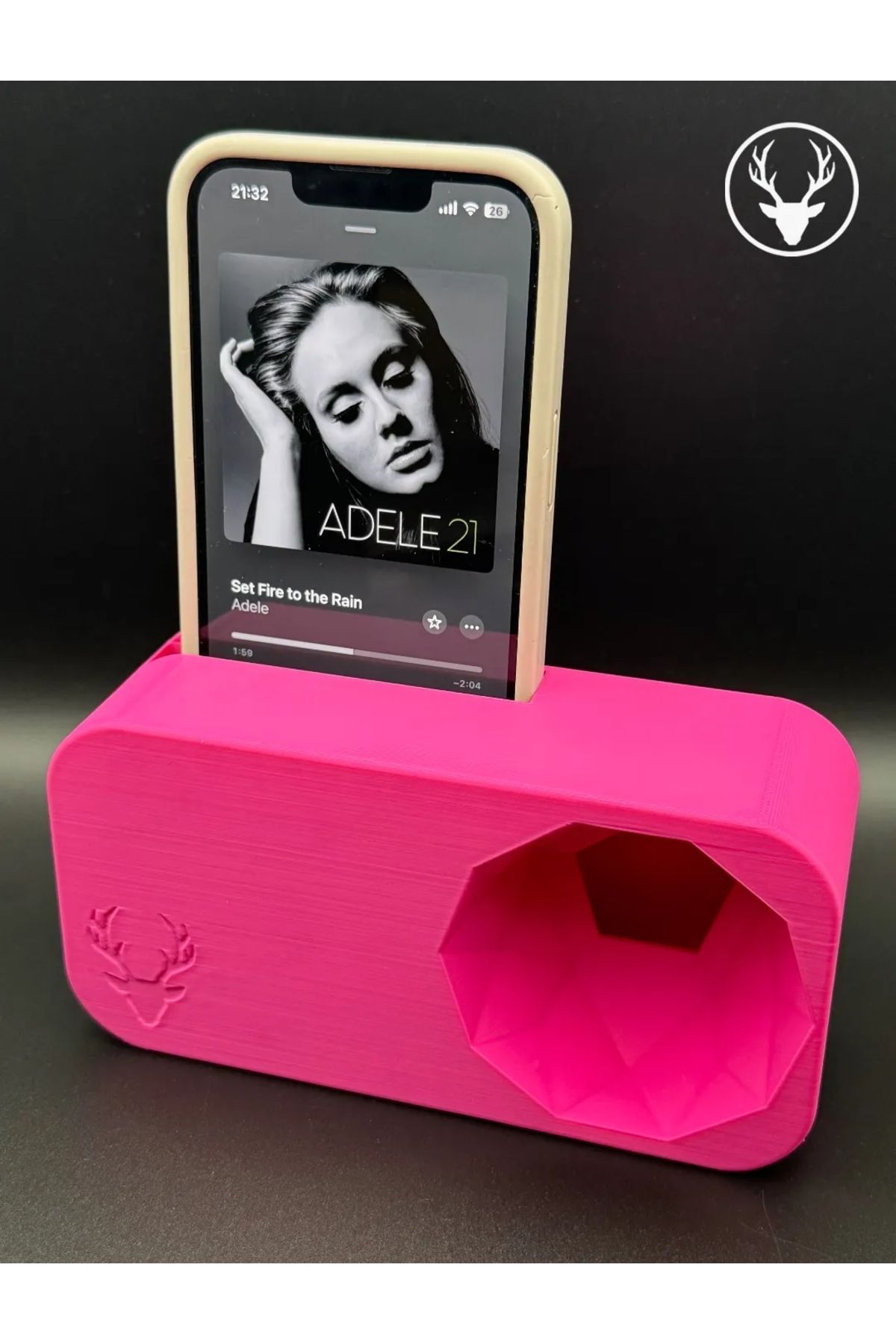 printastic Pembe Modern Telefon Hoparlör Ses Yükseltici