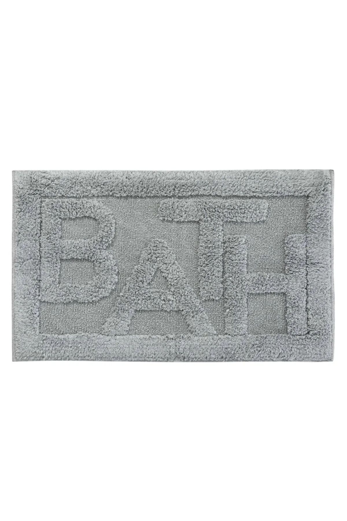 EvrenyeHome Evrenye Home BATH Yazılı Kaymaz Tabanlı Banyo Paspası 50x80 cm Gri