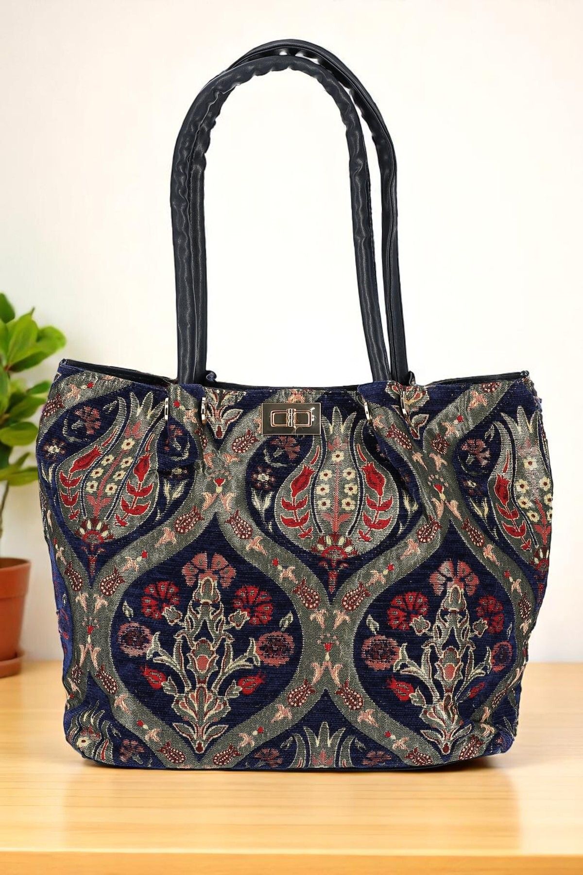 MODA Otantik Şönil Etnik Desenli Askılı Kadın El Omuz Çanta