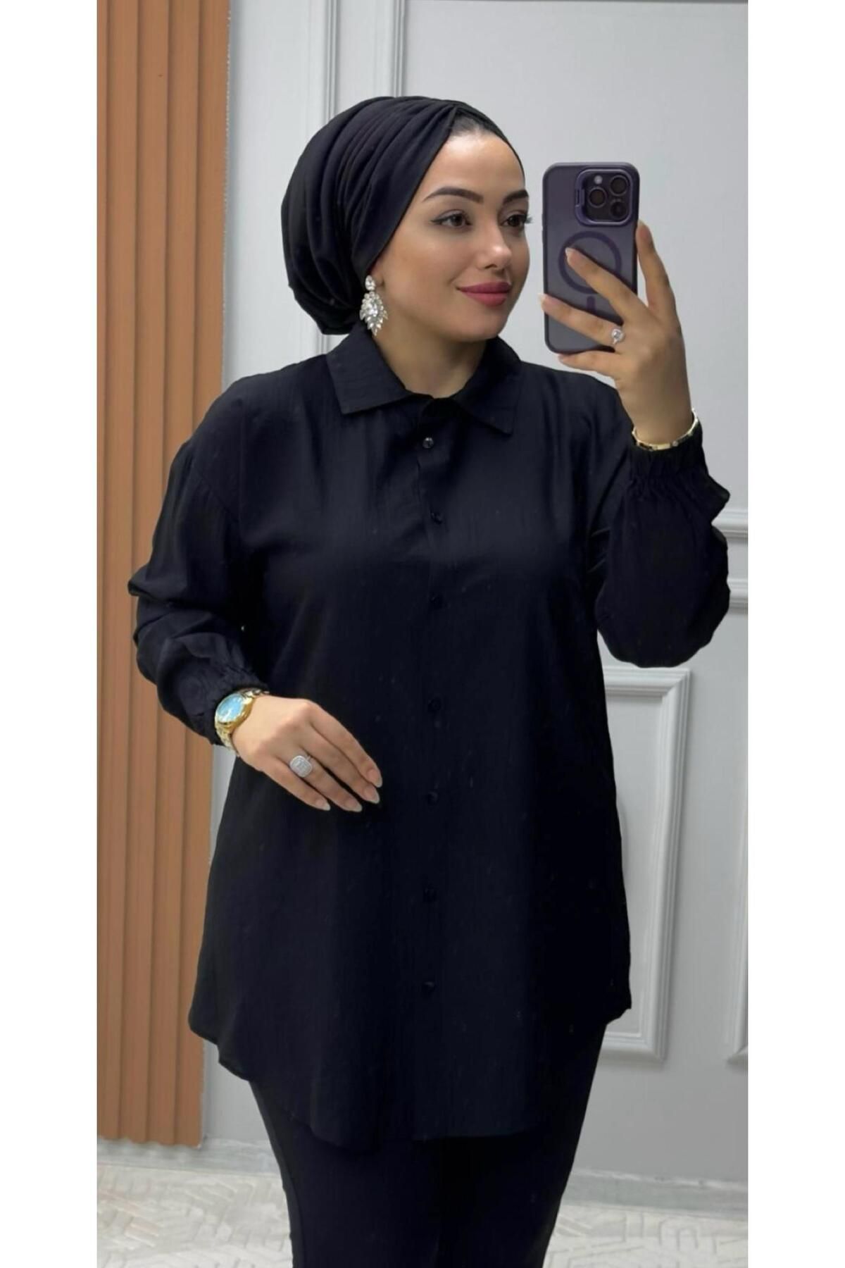 Ebrarengiz Moda ÇİLEK KETEN KADIN GÖMLEK