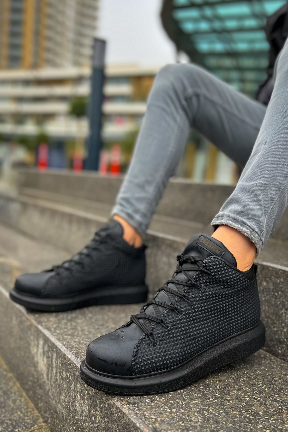devrialemshoes CH111 GST Milano Erkek Bot SIYAH/SIYAH