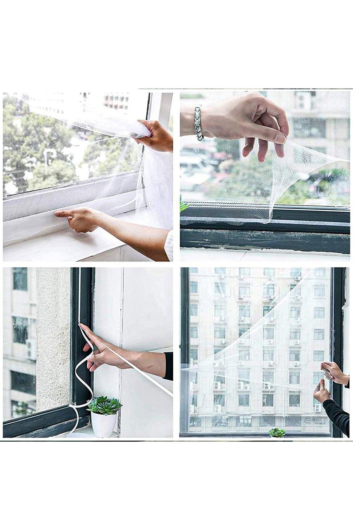 Mikasso Tek Kanat Cırtlı Sineklik Tül Sök Tak Yıka (0,75MMX1,25METRE) 180 x 150 Yapışkanlı Tül Ebatlar: 0,75