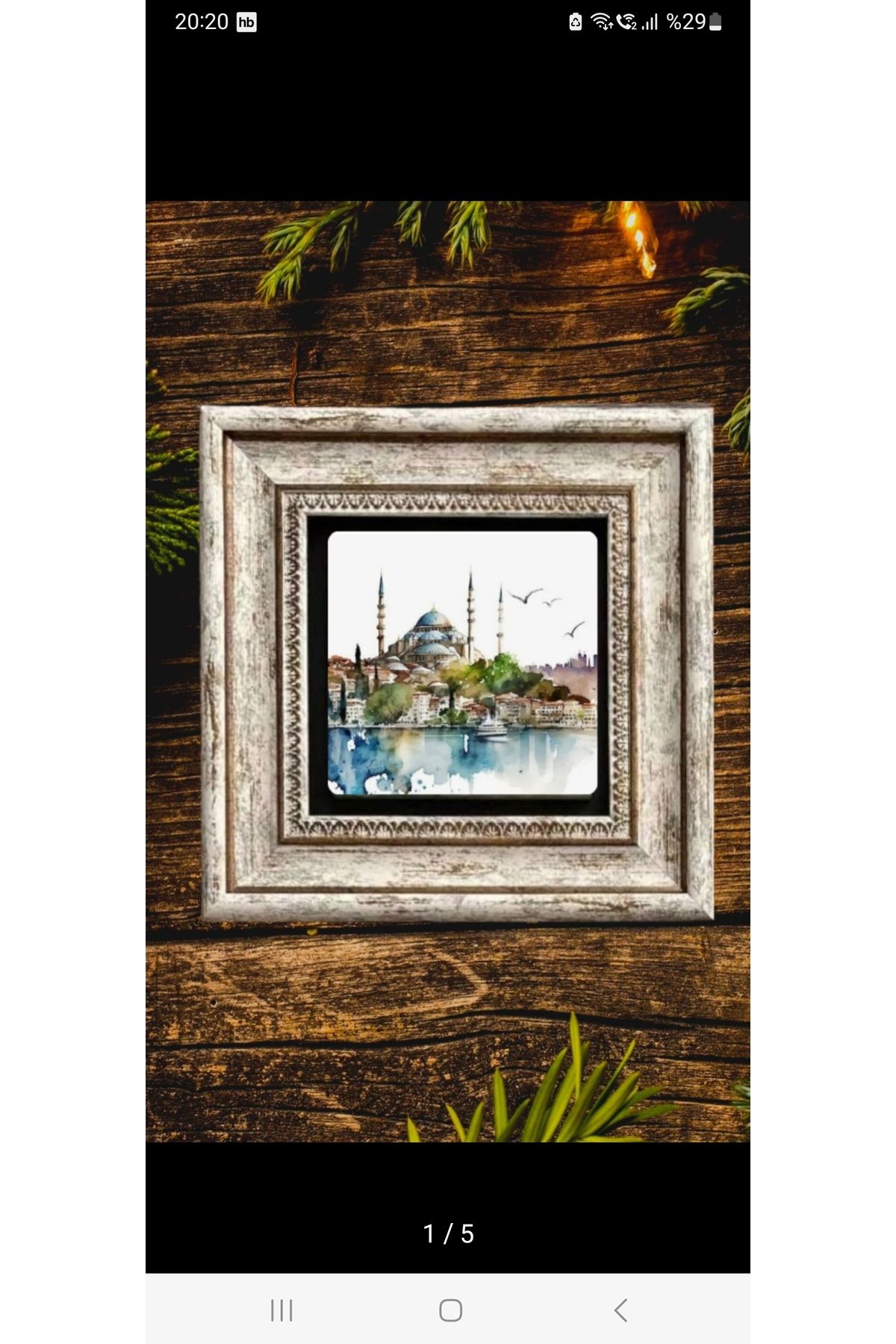 STONEVİVEART Cami Doğal Taş Tablo Duvar Dekoru 20x20cm