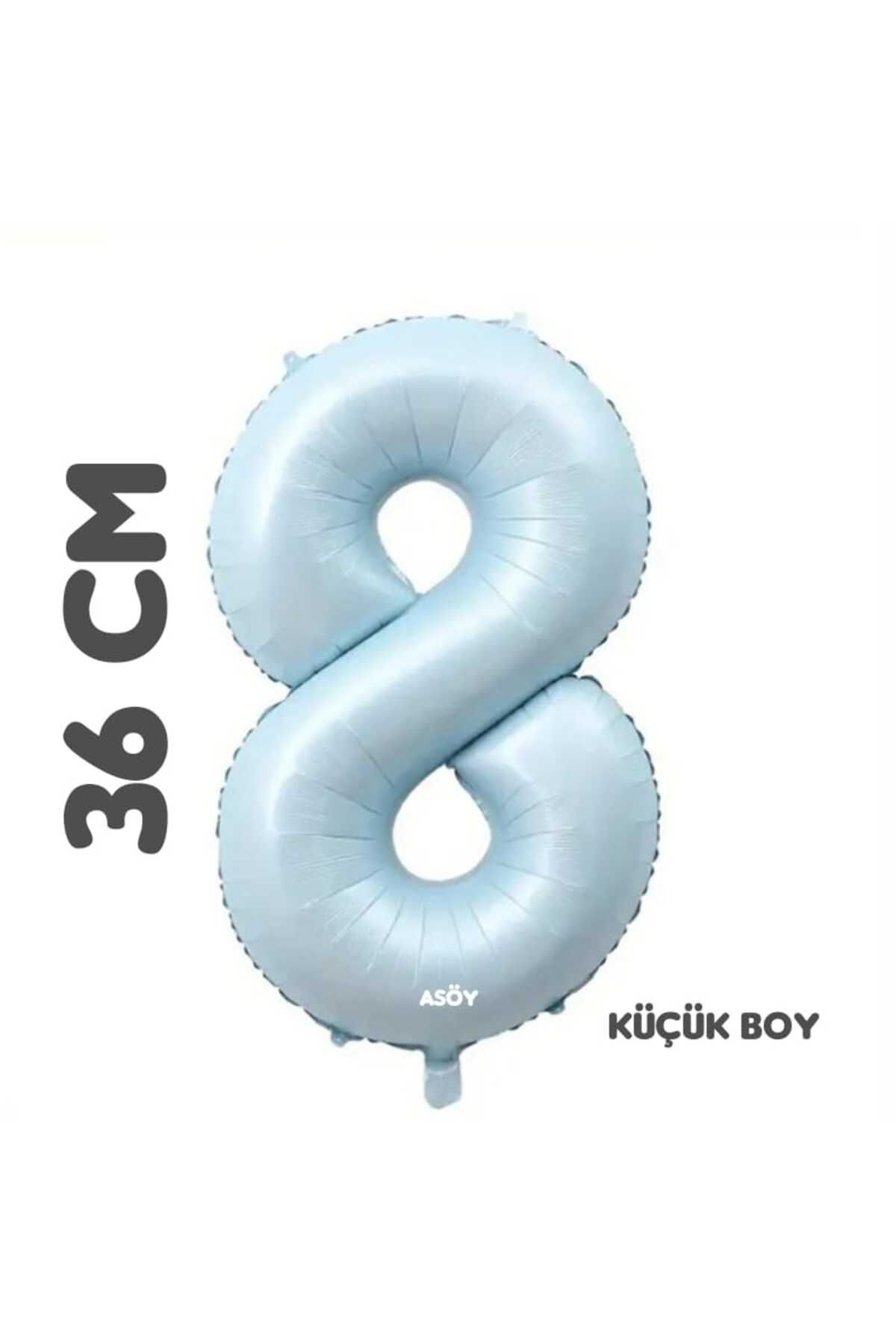 asöy 8 Folyo Balon Rakam Balon 36 Cm Küçük Boy Mavi Yeşil 8 Yaş Balonu Doğum Günü Parti Malzemeleri