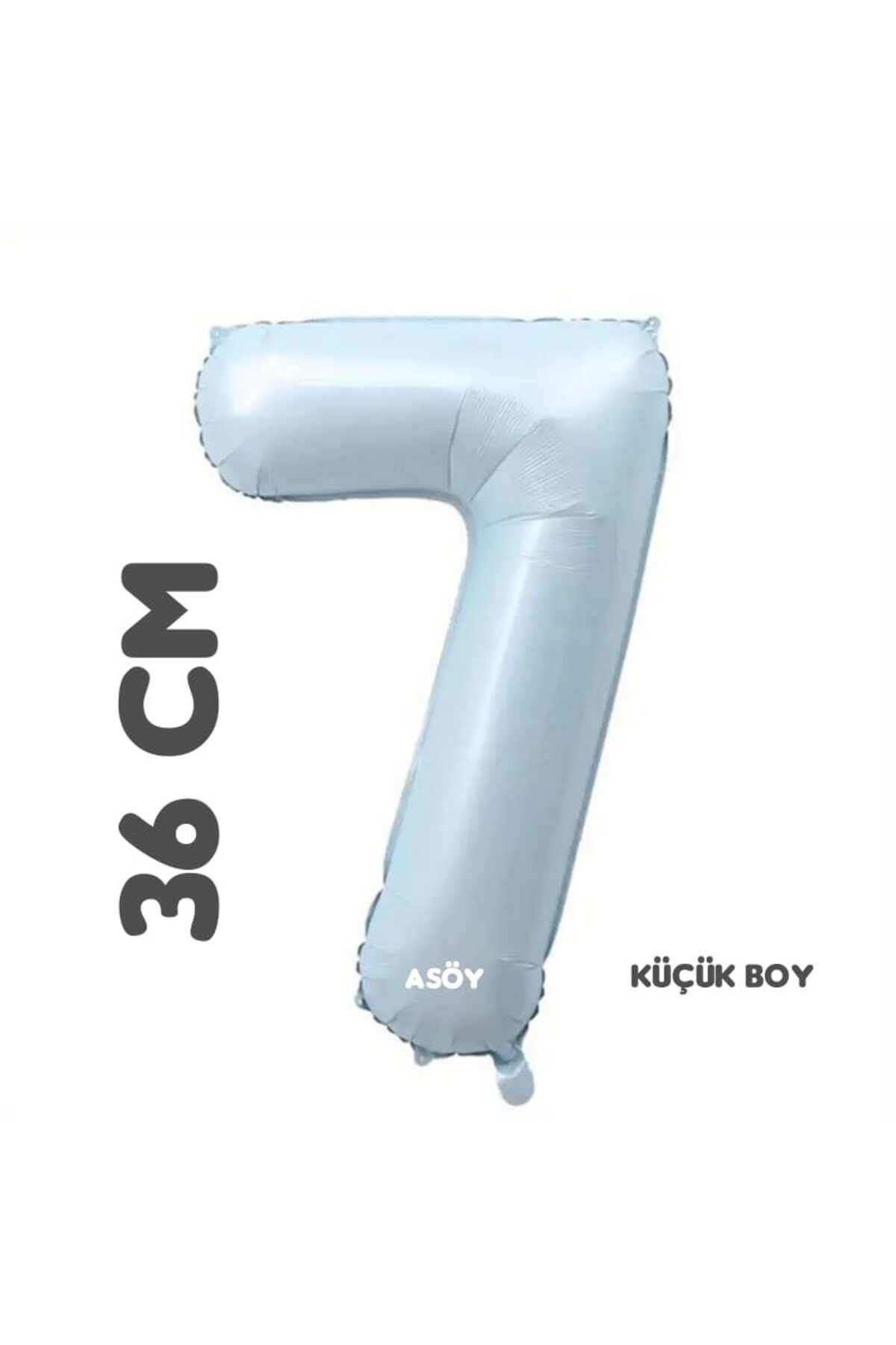 asöy 7 Folyo Balon Rakam Balon 36 Cm Küçük Boy Mavi Yeşil 7 Yaş Balonu Doğum Günü Parti Malzemeleri
