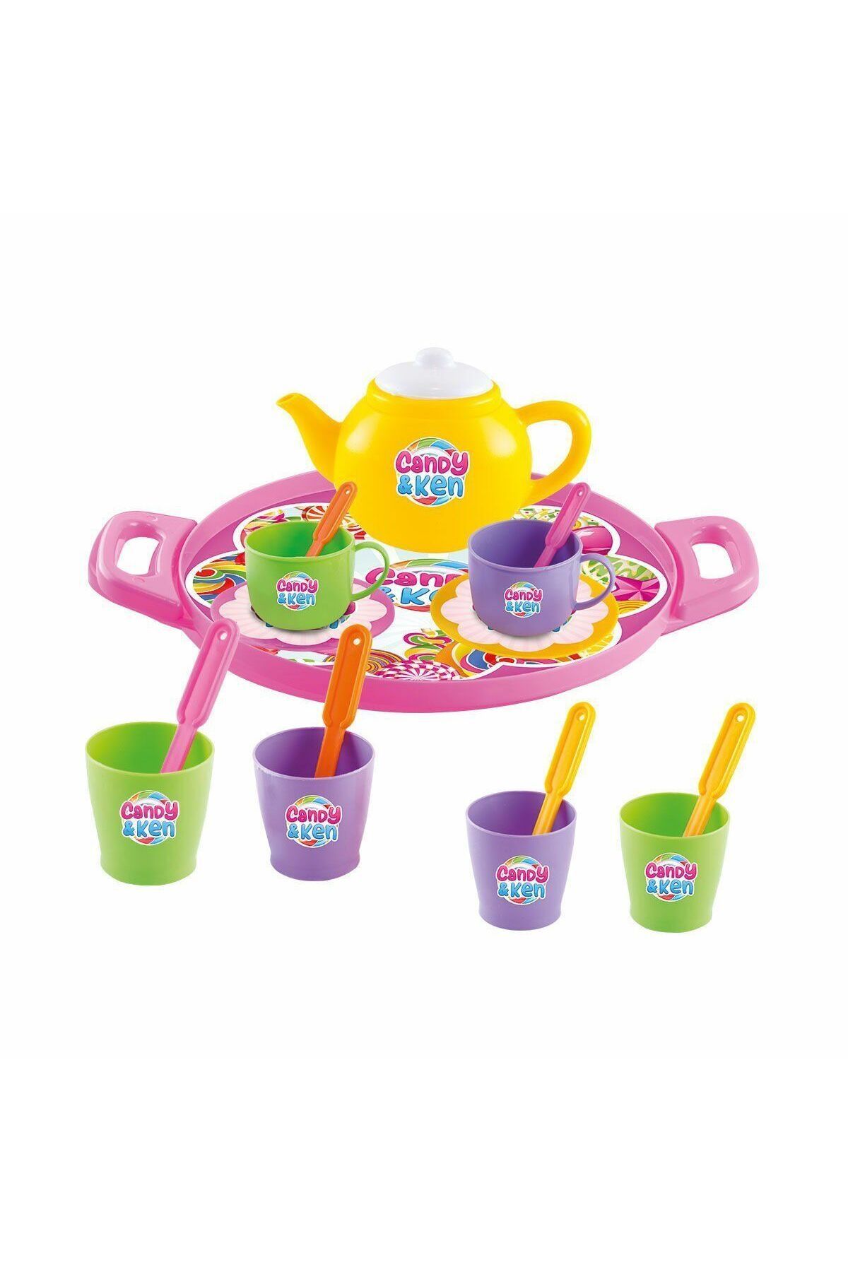 Aymir Ticaret 01593 CANDY TEPSİLİ ÇAY SET
