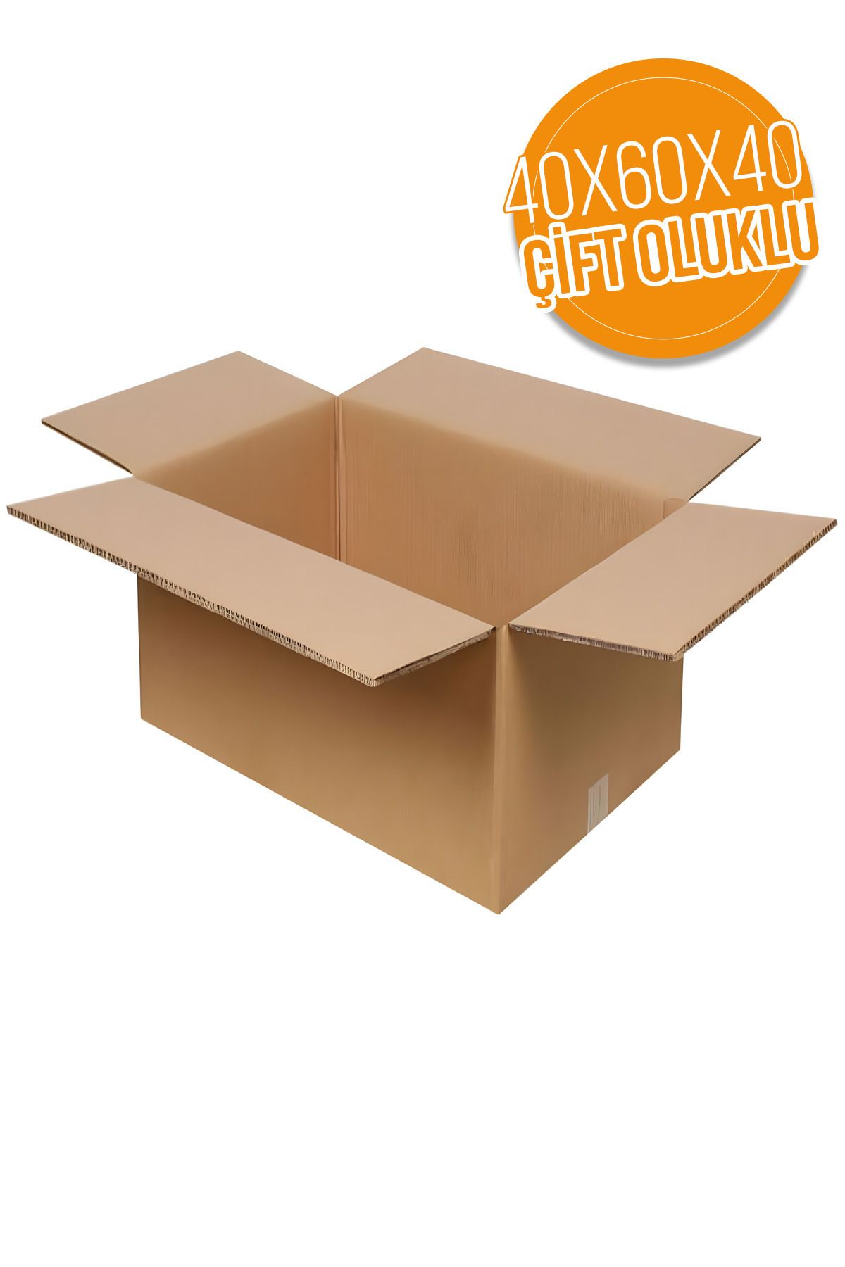 Mikasso 2 Adet 40x60x40 50 Kg Kapasiteli Çift Oluklu Kalın Karton Koli Çeyiz Kolisi Taşınma Kolisi Belirtilm