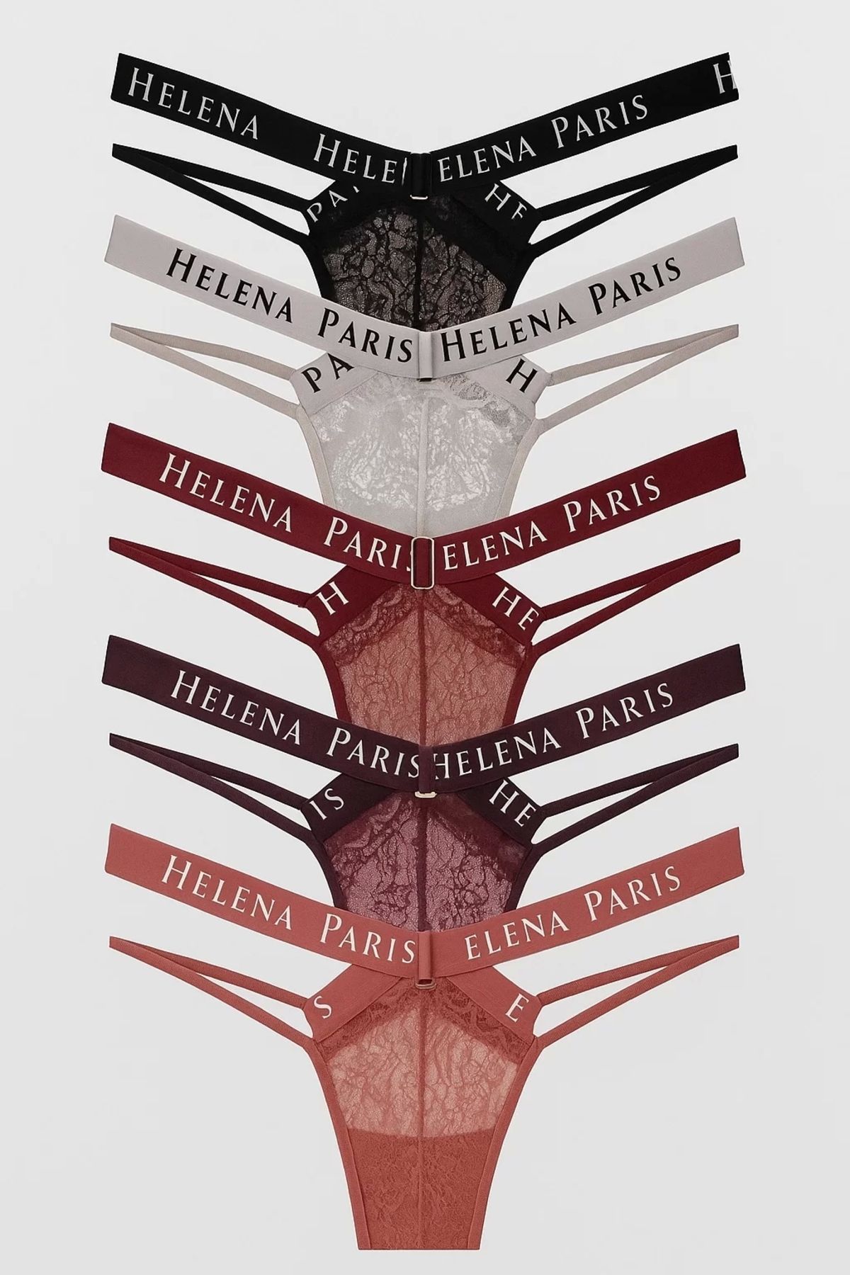 Moon wear H2741 Brazılıan Bikini Ön Bant Arka Tül Bel Çapraz İpler