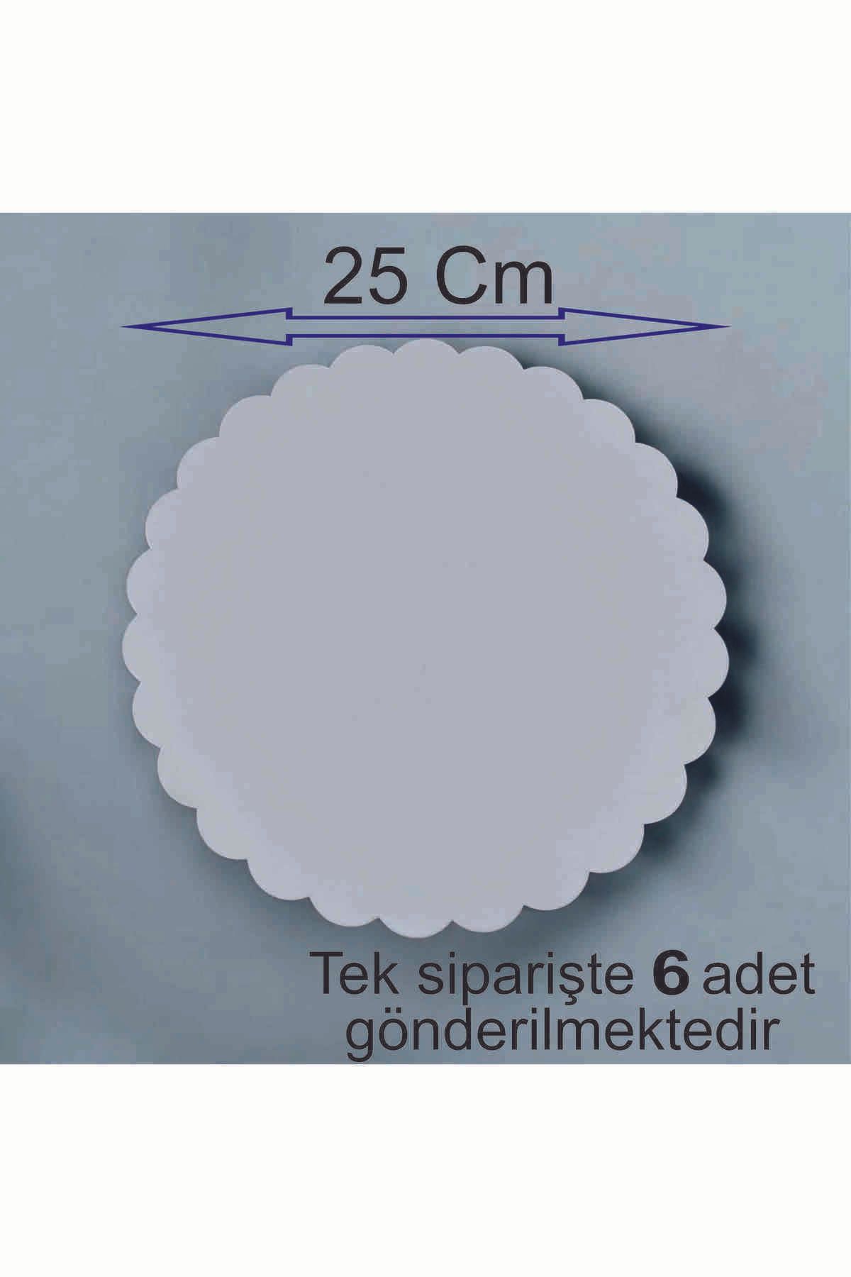 Mikasso 6 Adet 25x25 Cm Beyaz Yuvarlak Ahşap Mdf Pasta Altlığı Subla Beyaz 1 x 25 15'li