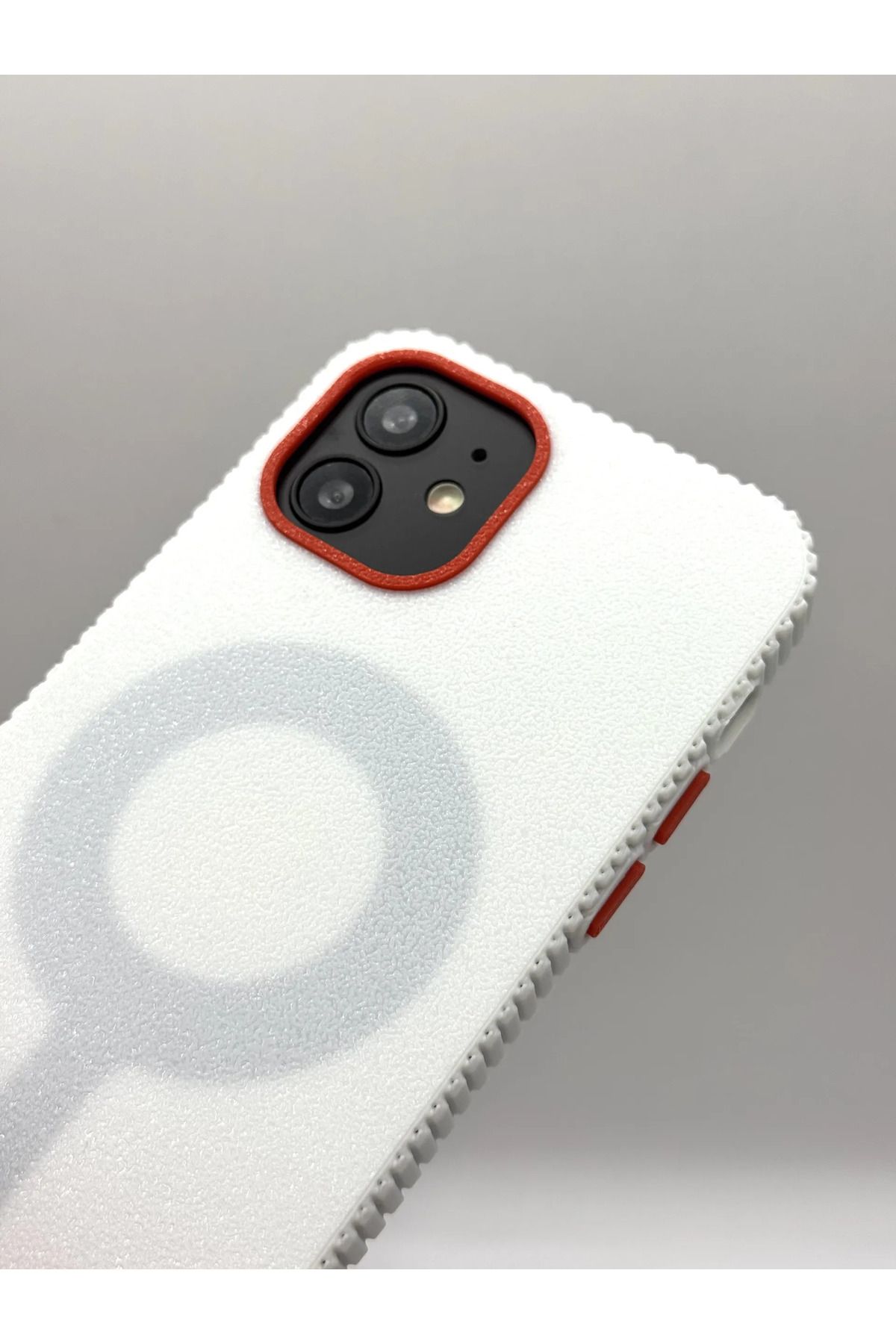 ECDESİNG İphone 12 Telefon Kılıfı / Beyaz&Kırmızı