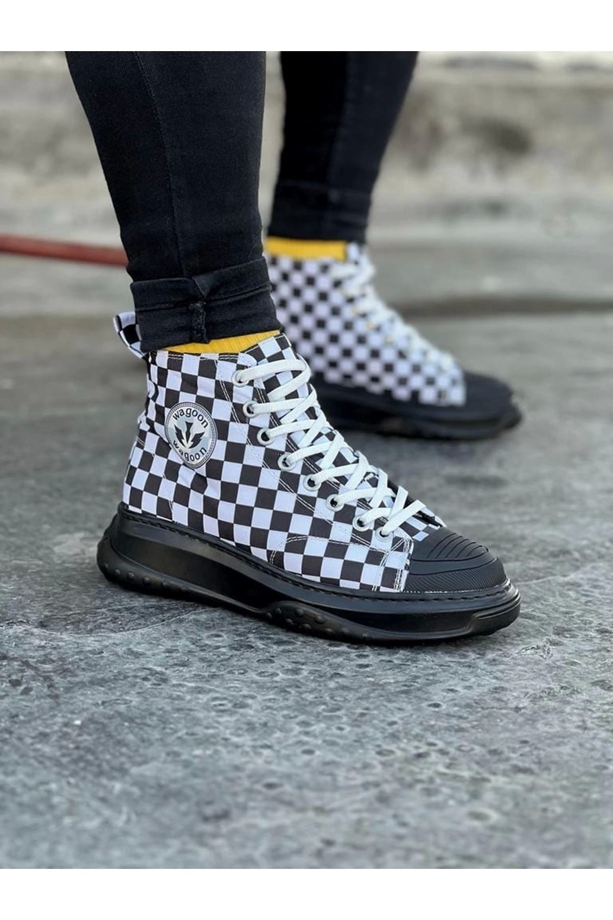 Litae Trend017 Damalı Erkek Yarım Bilek Casual Ayakkabı