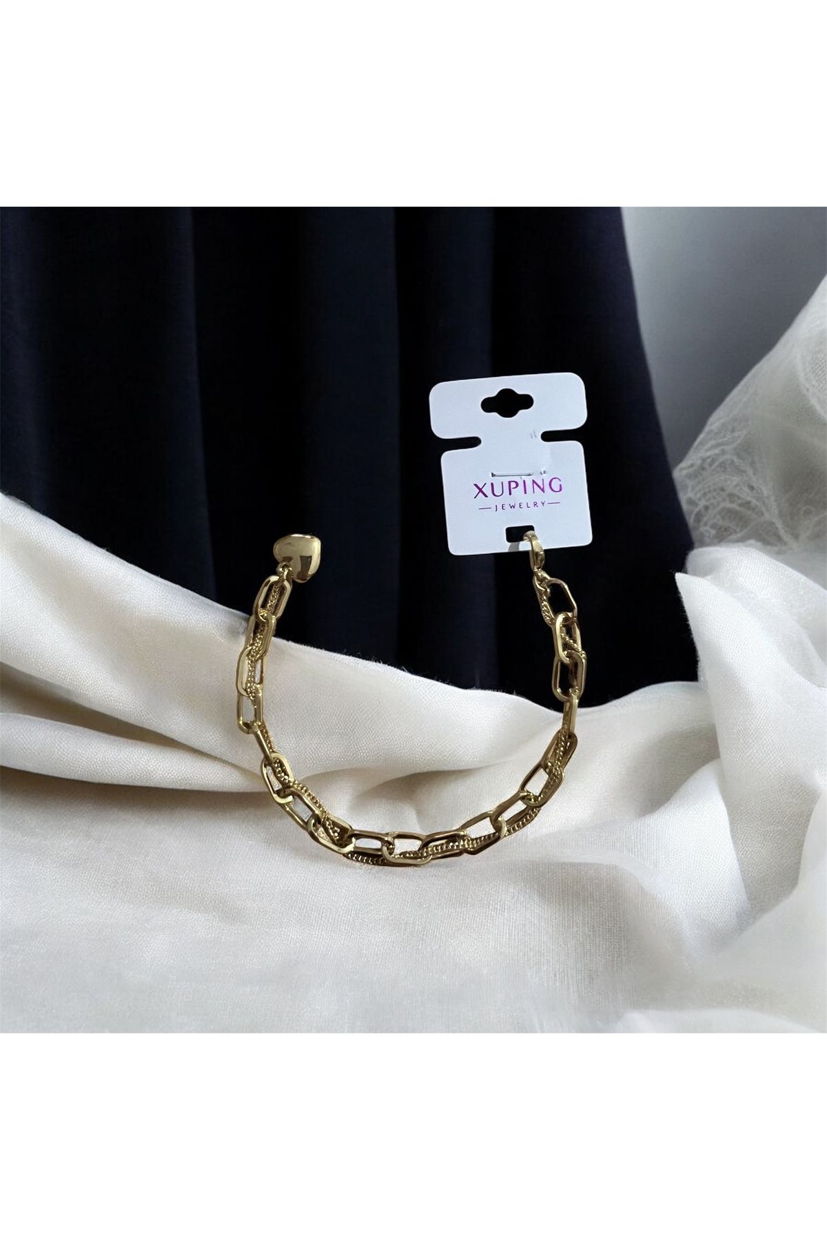XUPING JEWELRY TuelaTaki Kadın Ataç Model Bileklik 14 Ayar Renginde