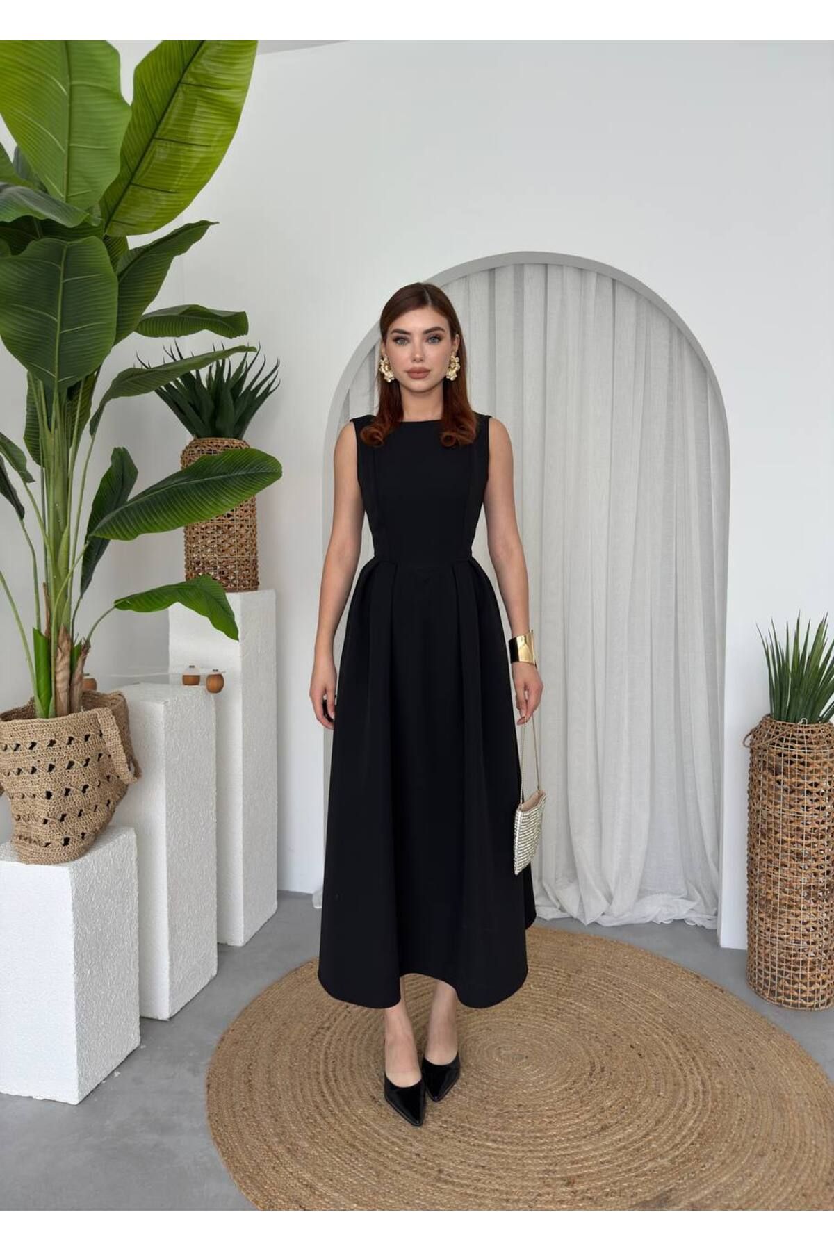 conconmoda Kadın Atlas Uzun Elbise Bea