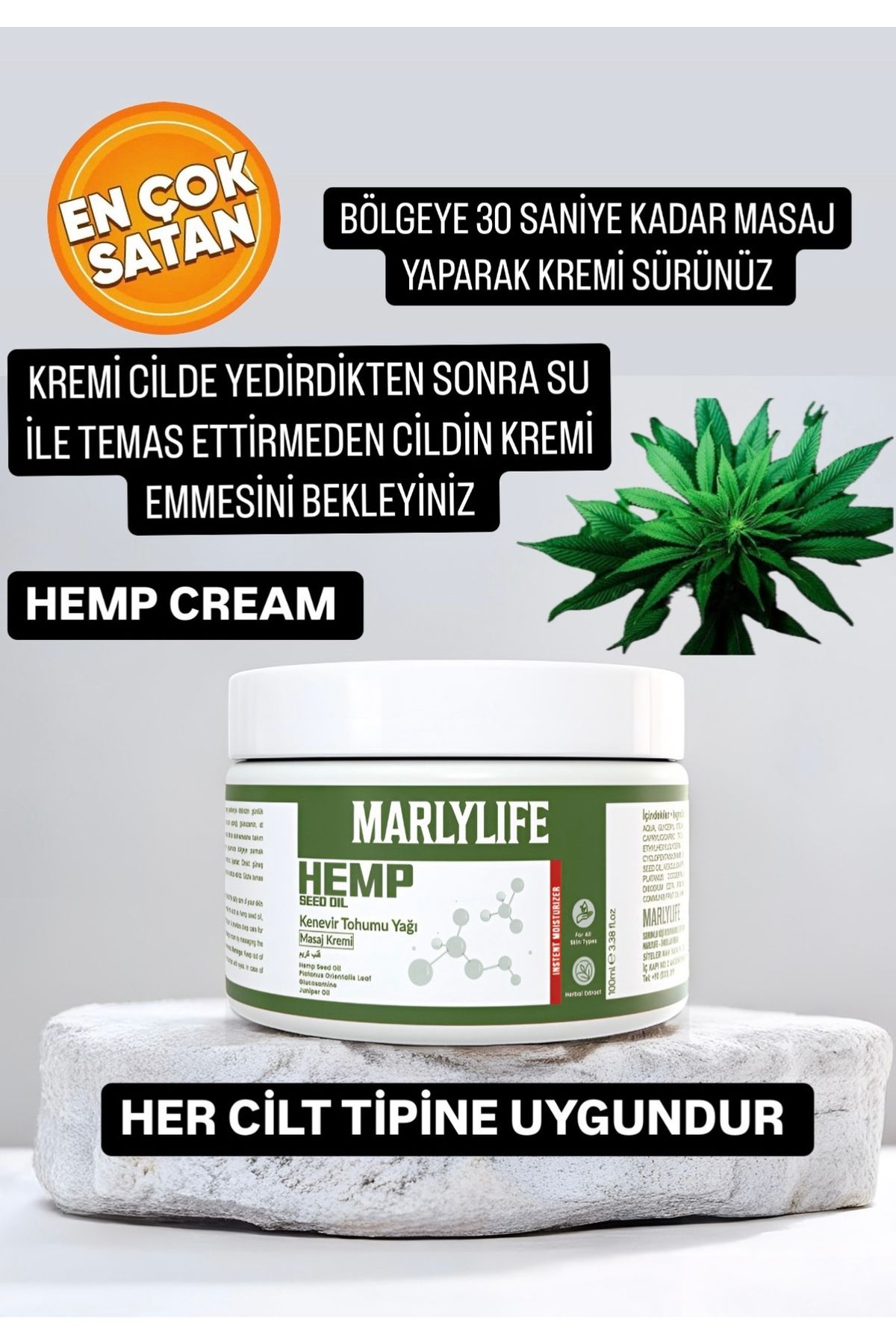 MARLYLİFE Massage cream By Bubbly Calming&soothing Kenevir Kremi